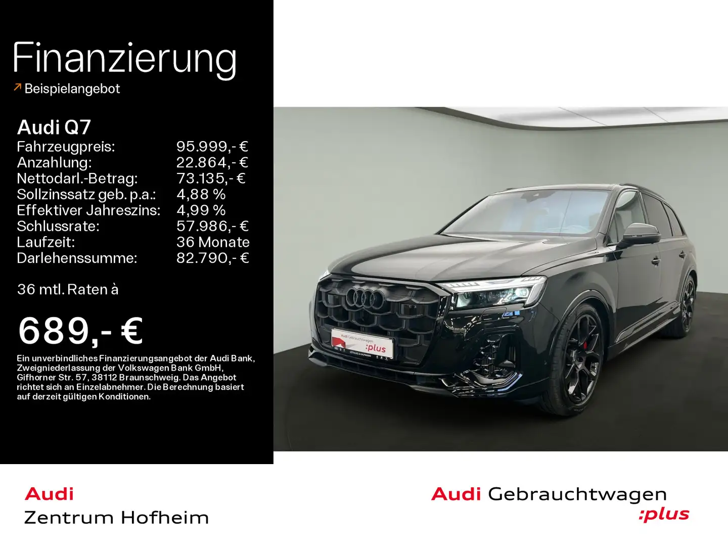 Audi Q7 60 TFSIe qu S line tip*EUPE 139.155*Air*B&O*H Чёрный - 1