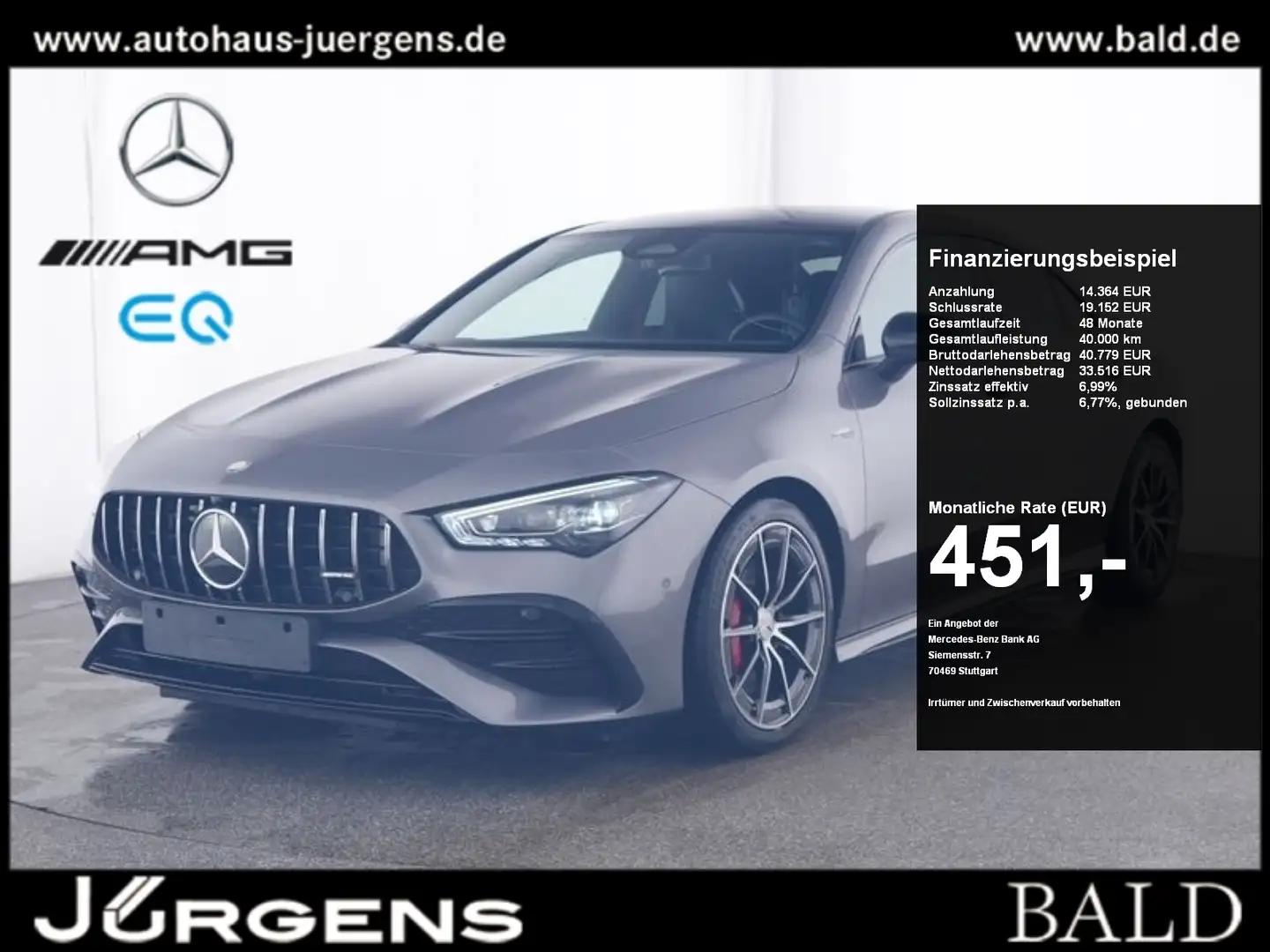 Mercedes-Benz CLA 35 AMG 4M Coupé Multibeam/Pano/Night/Totw/18 Grau - 1