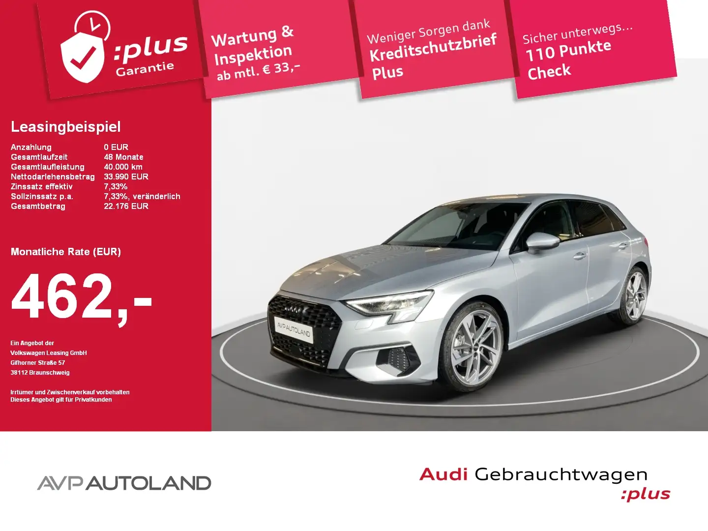 Audi A3 Sportback 35 TDI S tronic advanced | LED | Silber - 1
