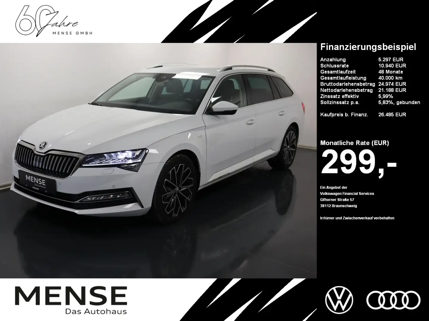 Skoda Superb Combi 2.0 TDI 4x4 DSG Laurin & Klement L&K Weiß - 1