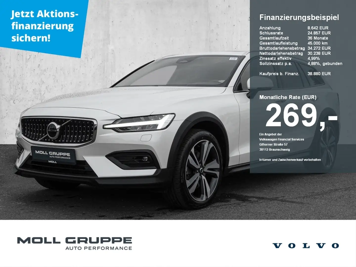 Volvo V60 V 60 Cross Country B4 AWD Ultimate Pano HEAD UP AC Weiß - 1