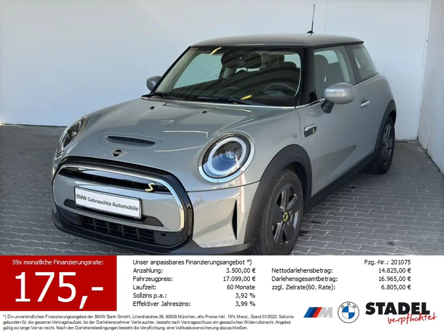 MINI Cooper SE Navi.LED.DriveAs.AppleCar.DAB.SportLR Grijs - 1