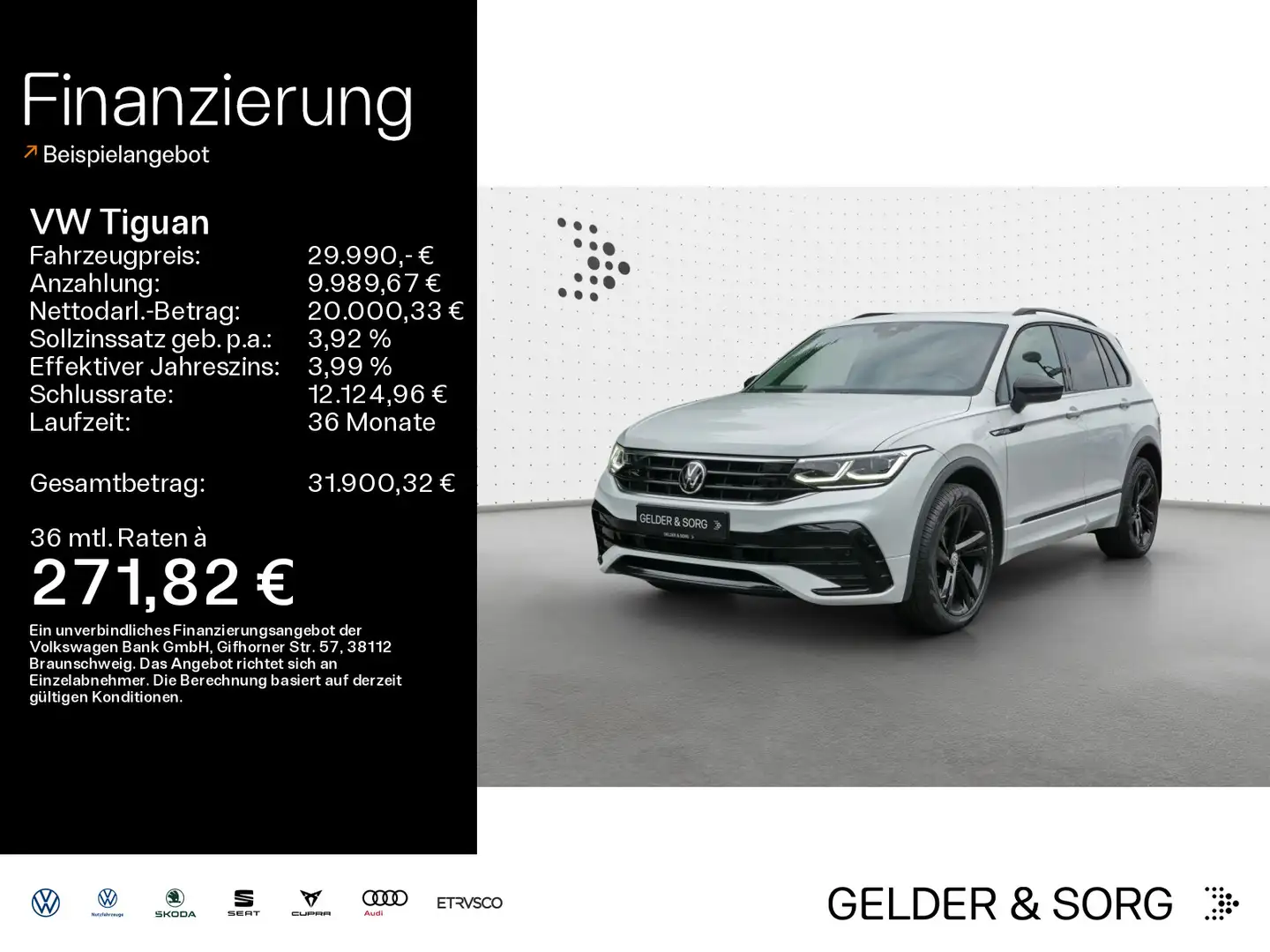 Volkswagen Tiguan R-Line 4M. *BlackStyle*Pano*IQ.Light*AHK* Blanc - 1