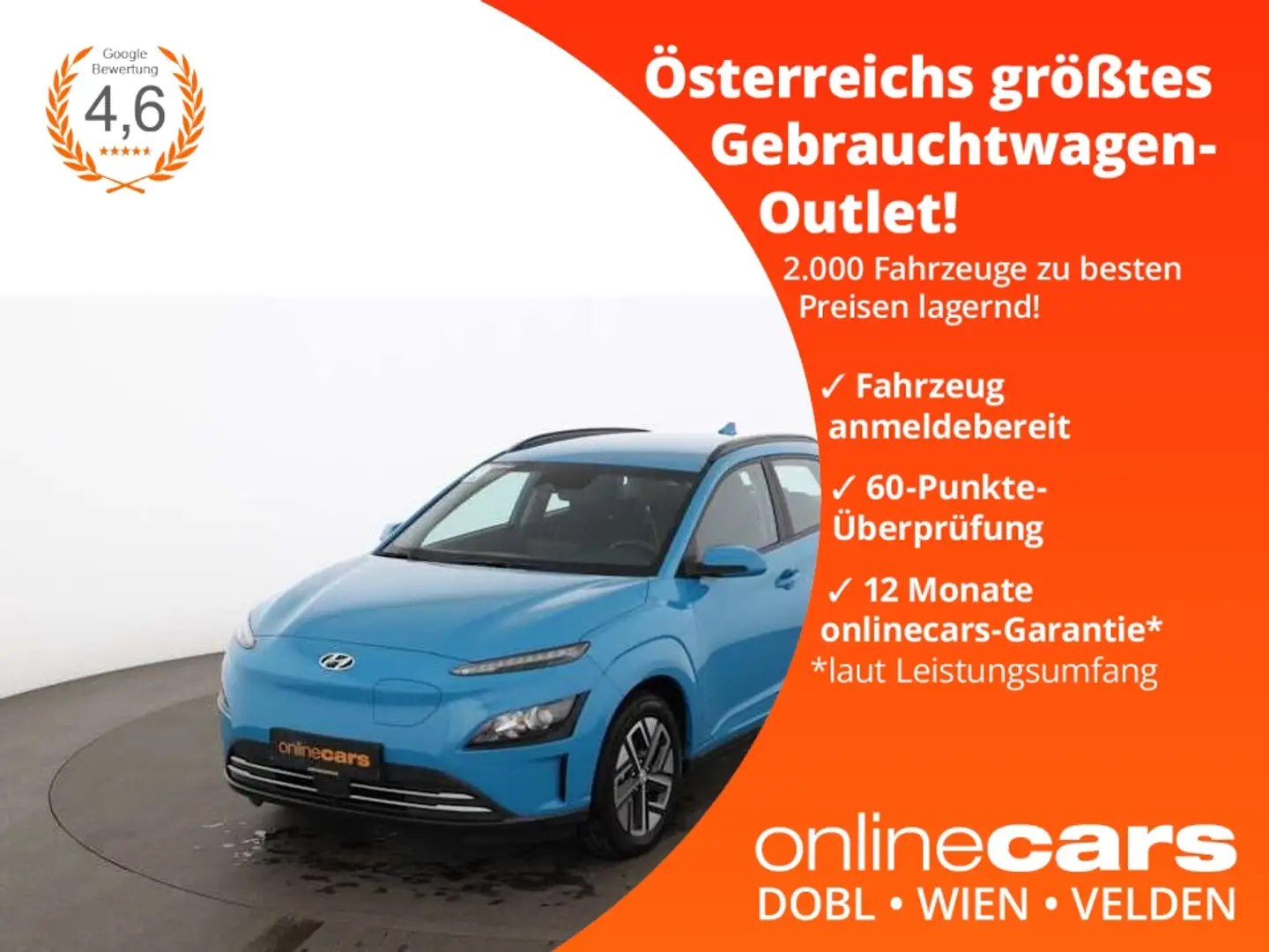 Hyundai KONA Select Elektro 39kWh Aut SITZHZG TEMP R-CAM Albastru - 1