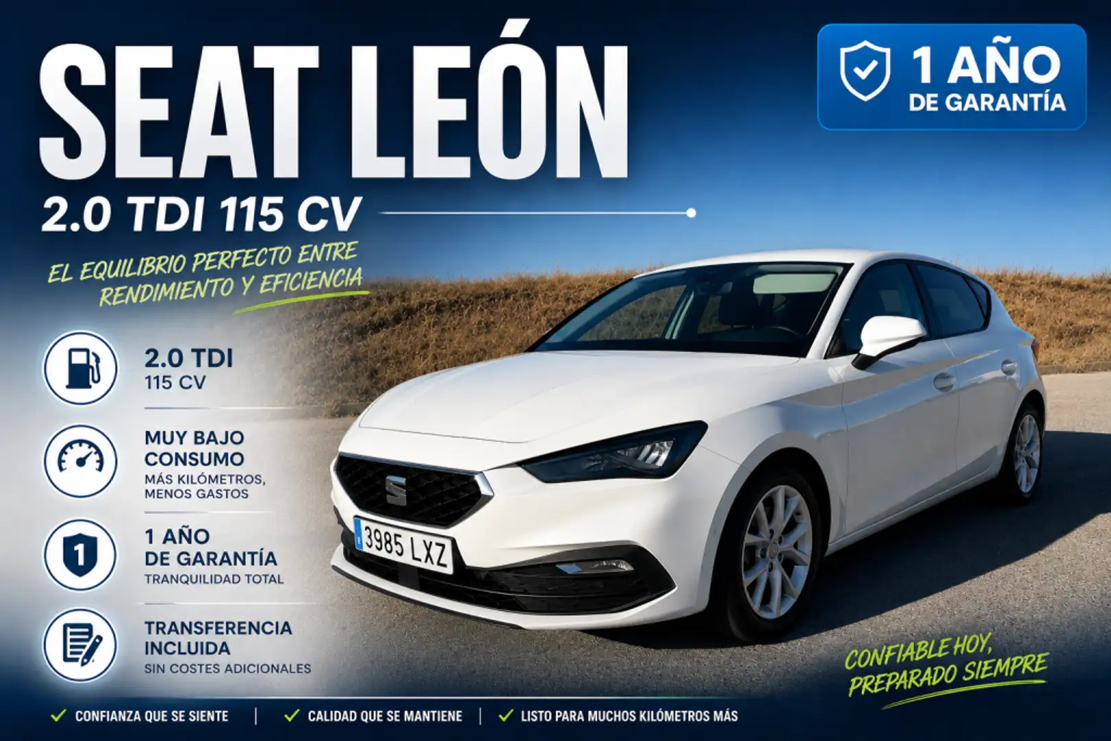 SEAT Leon 2.0TDI S&S Style 115 Blanco - 1
