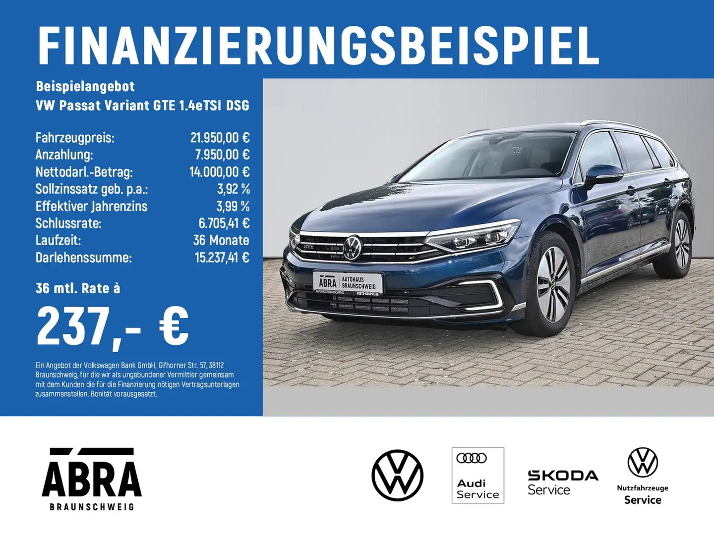 Volkswagen Passat Variant GTE 1.4eTSI DSG LED+NAV+ACC+CAM Blau - 2