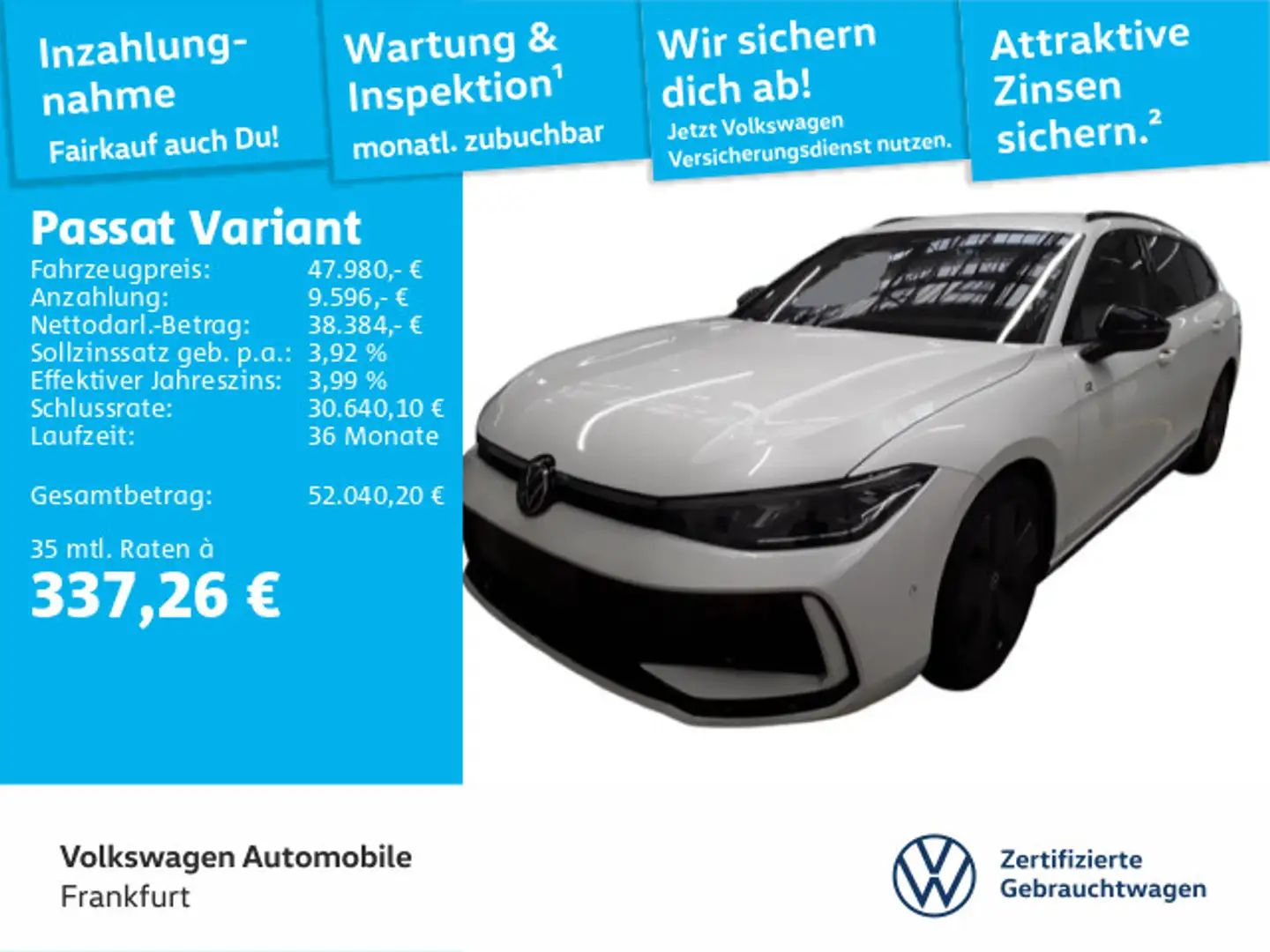 Volkswagen Passat Variant 2.0 TSI DSG 4Motion R-Line Navi I Weiß - 1