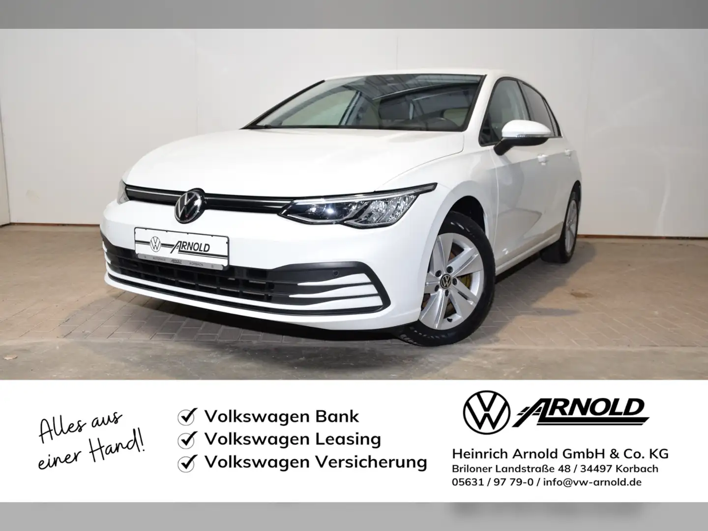 Volkswagen Golf VIII TSI Life AHK - LED - Navi - RearView Alb - 1