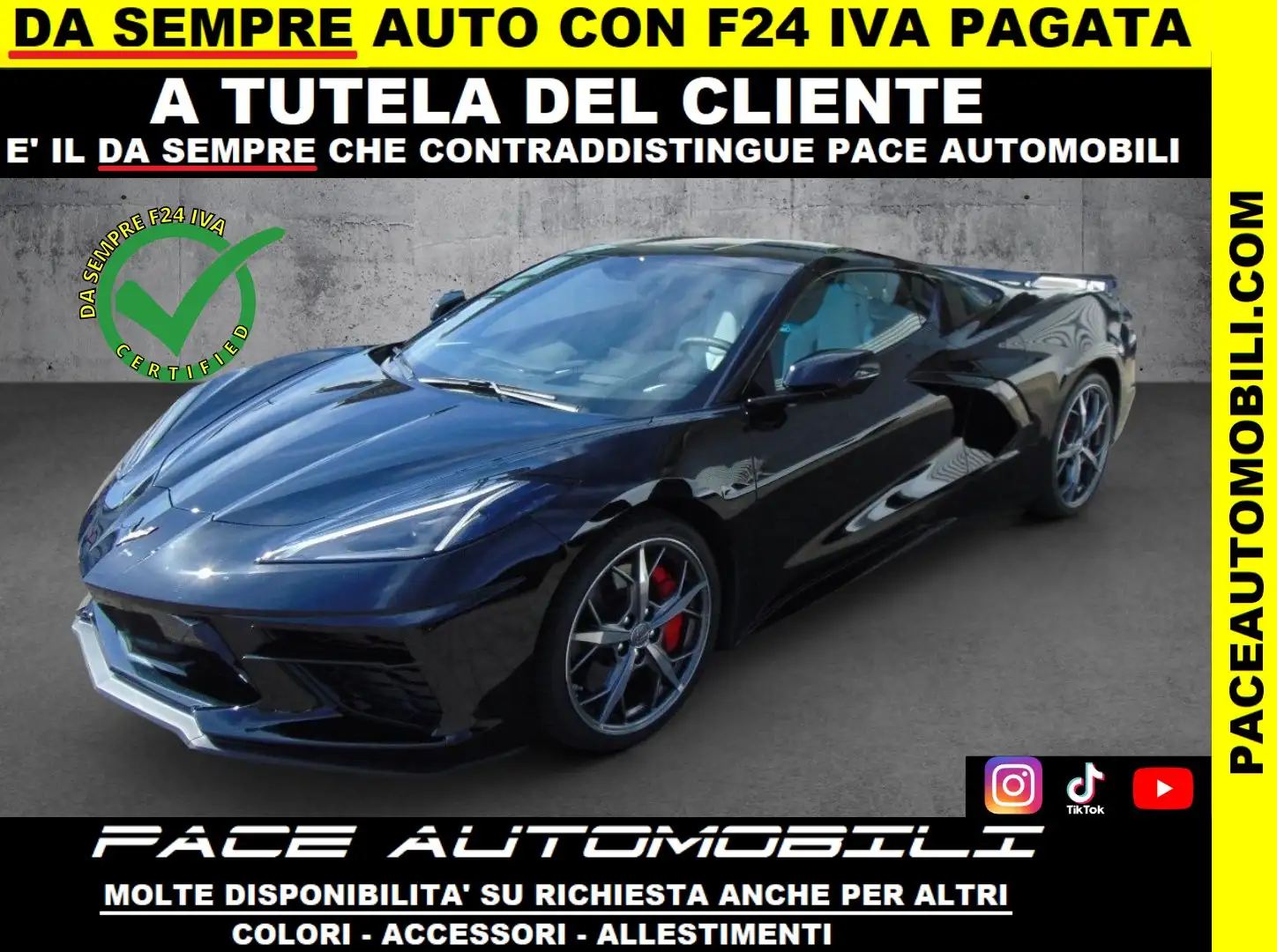 Corvette C8 IVA ESPOSTA 6.2 V8 NAVI VIRTUAL KAMERA HUD LED PDC Zwart - 1