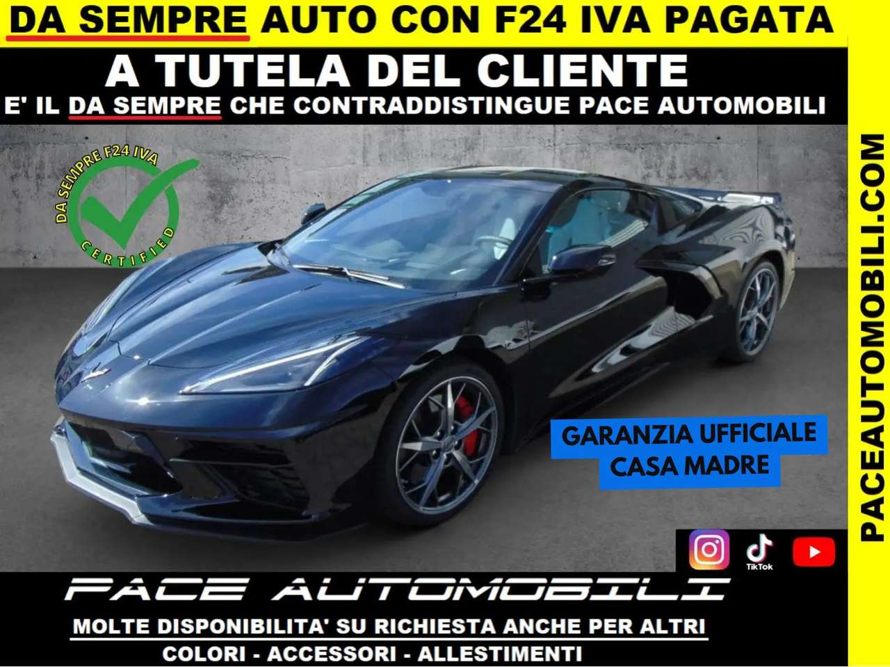 Corvette C8 IVA ESPOSTA 6.2 V8 NAVI VIRTUAL KAMERA HUD LED PDC