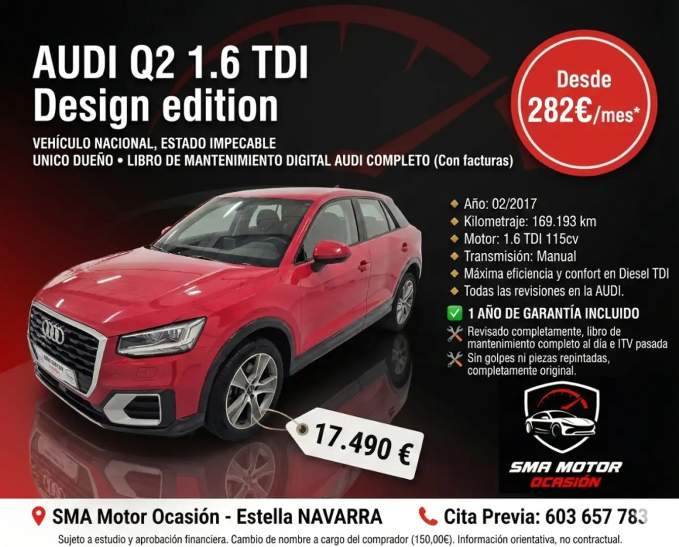 Audi Q2 1.6TDI Design edition 85kW Rojo - 2