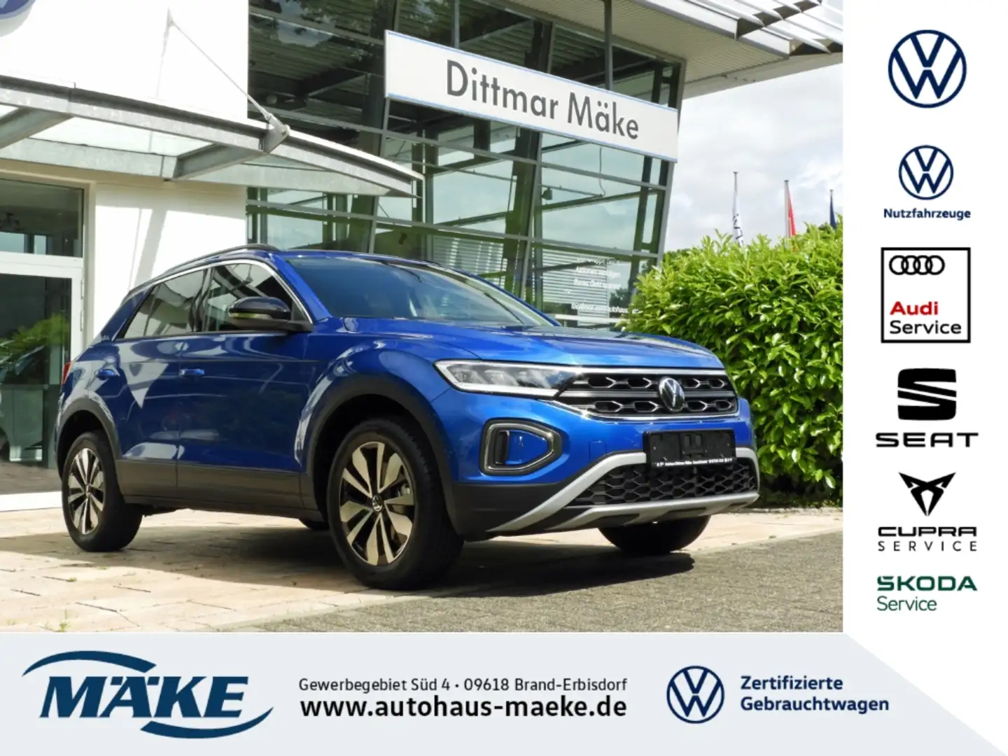 Volkswagen T-Roc GOAL 1.0 TSI LED ALU PDC ACC NAV APP ASG Blau - 1