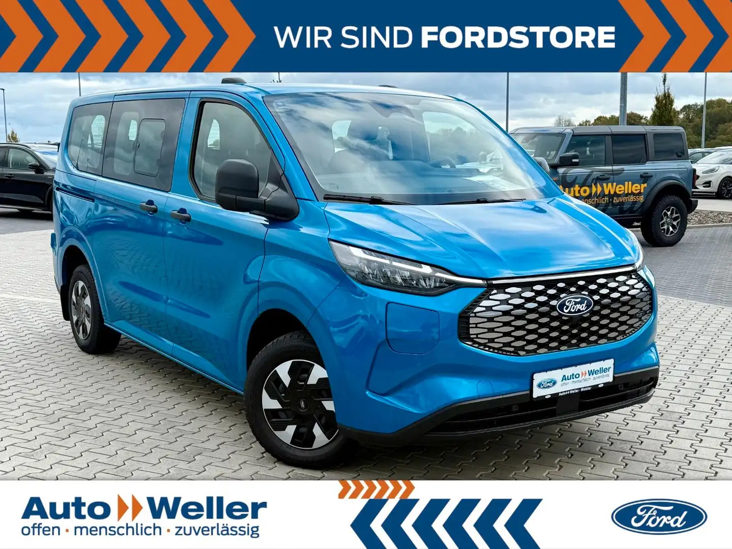 Ford Transit Custom Kombi E 340 L1 82,5 kWh 1. Hand Blau - 1