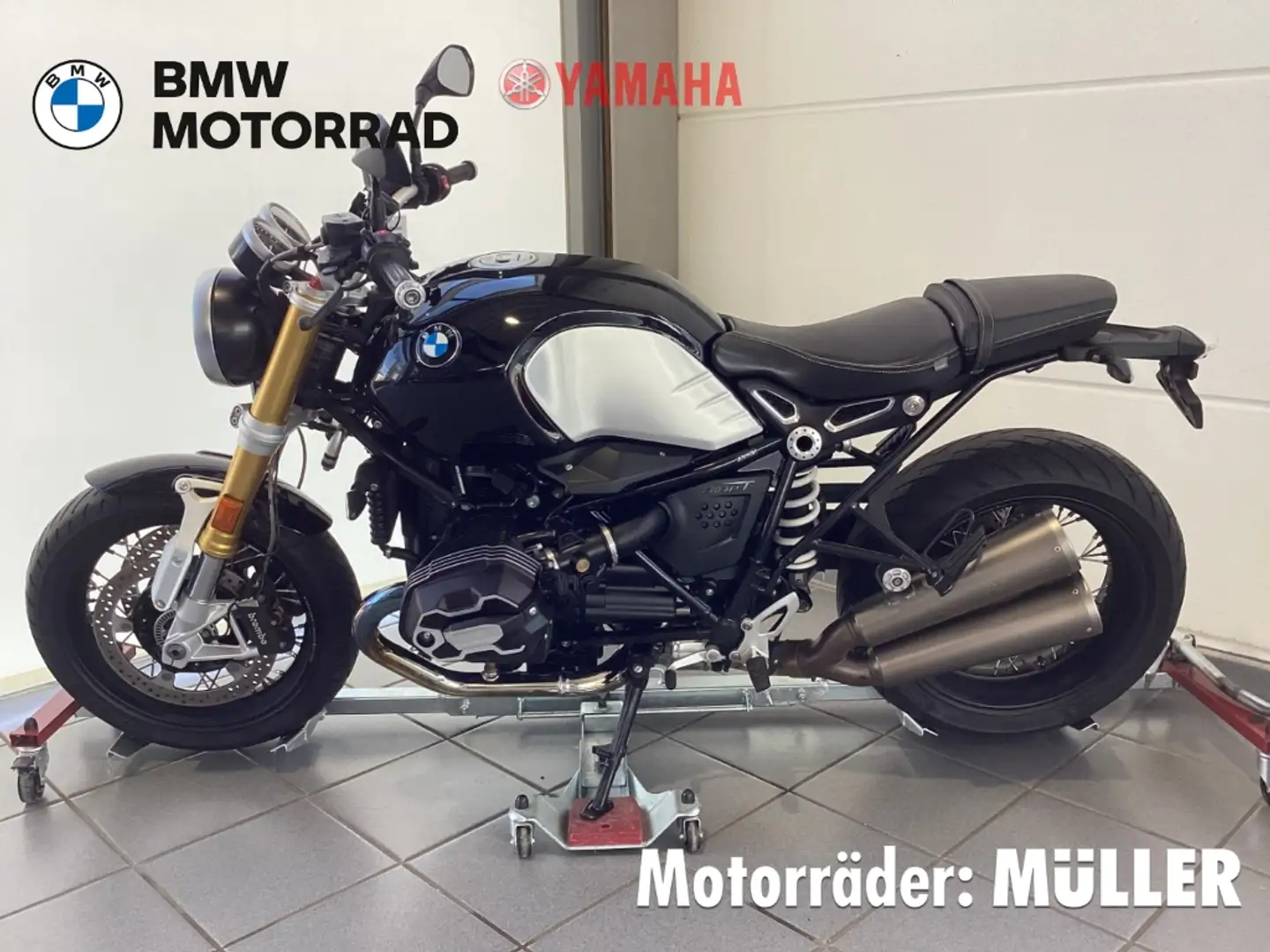BMW R nineT Original mit upsideDown Gabel, Frästeile Schwarz - 1