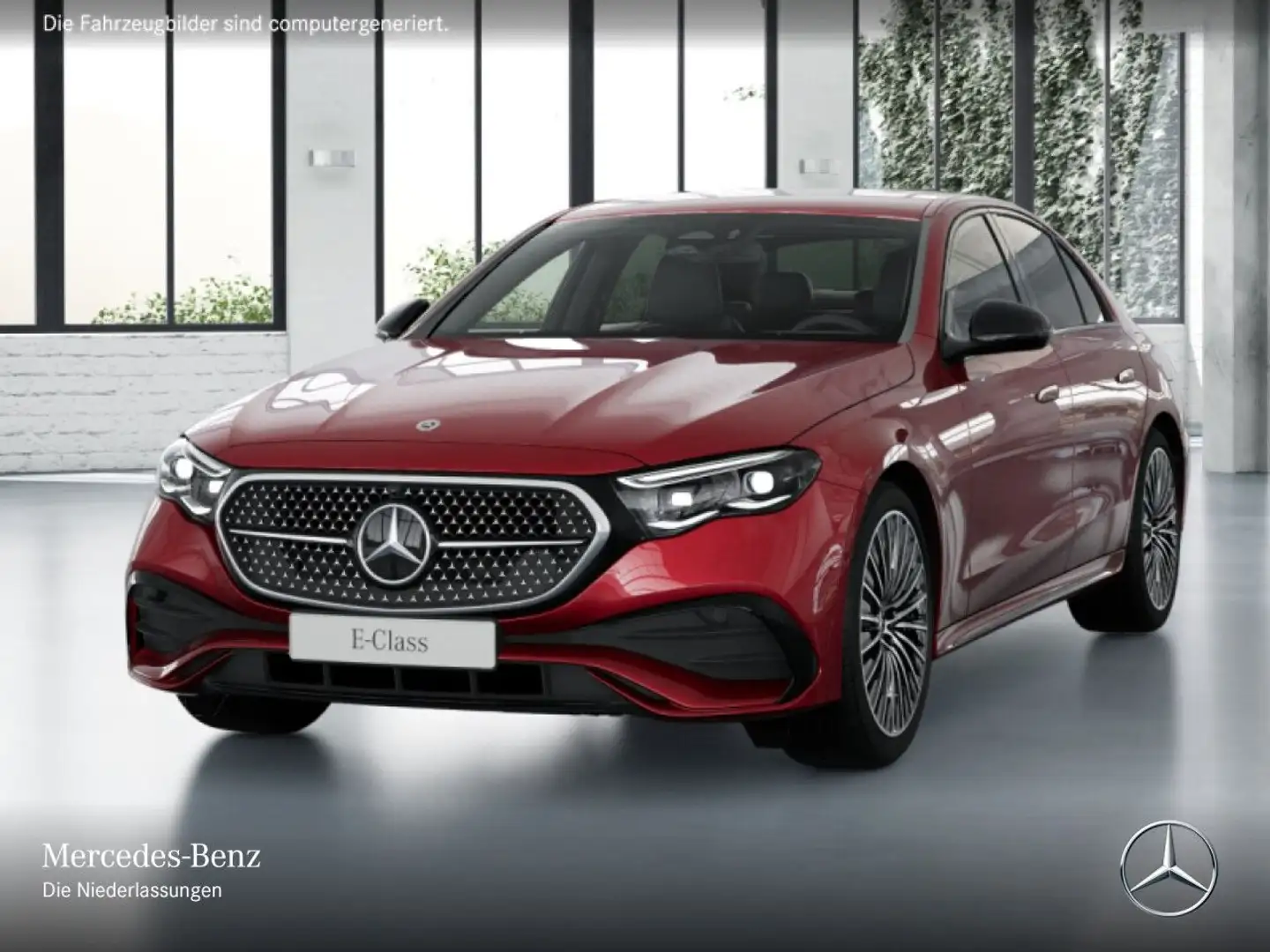 Mercedes-Benz E 300 e Hybrid AMG 360° Distr. AHK Night Totwinkel Rot - 2