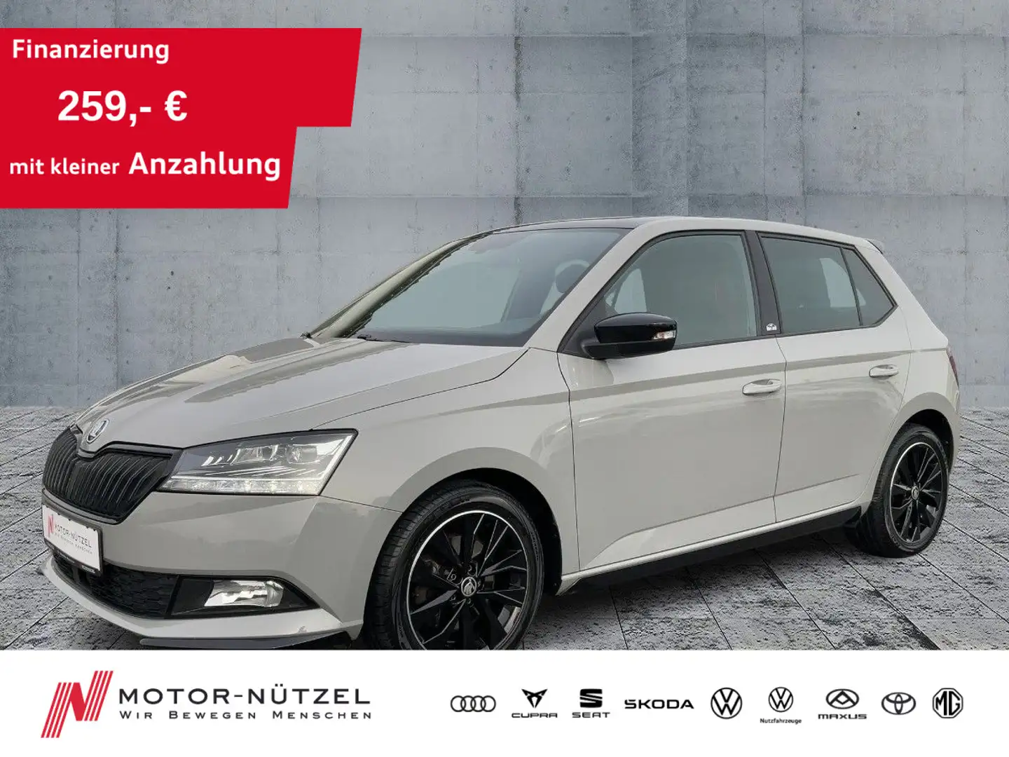 Skoda Fabia 1.0TSI MONTE CARLO LED+APP+PDC+SHZ+PANO+BT Grau - 1