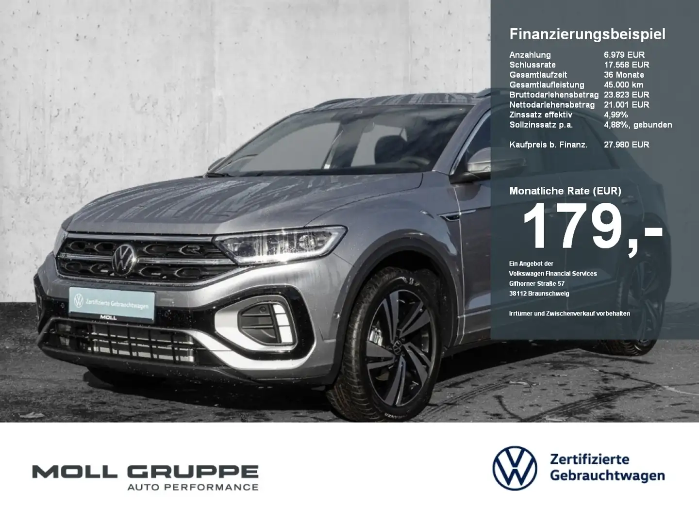 Volkswagen T-Roc 1.5 TSI R-Line ALU LED PLUS PDC Argent - 1