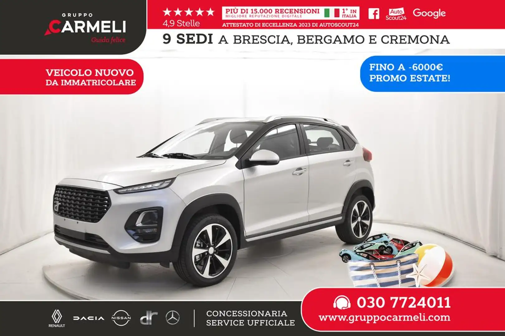 DR Automobiles DR 3.0 1.5 Gpl 114cv cvt - CAMPAGNA KM0 LUGLIO 2025 Plateado - 1