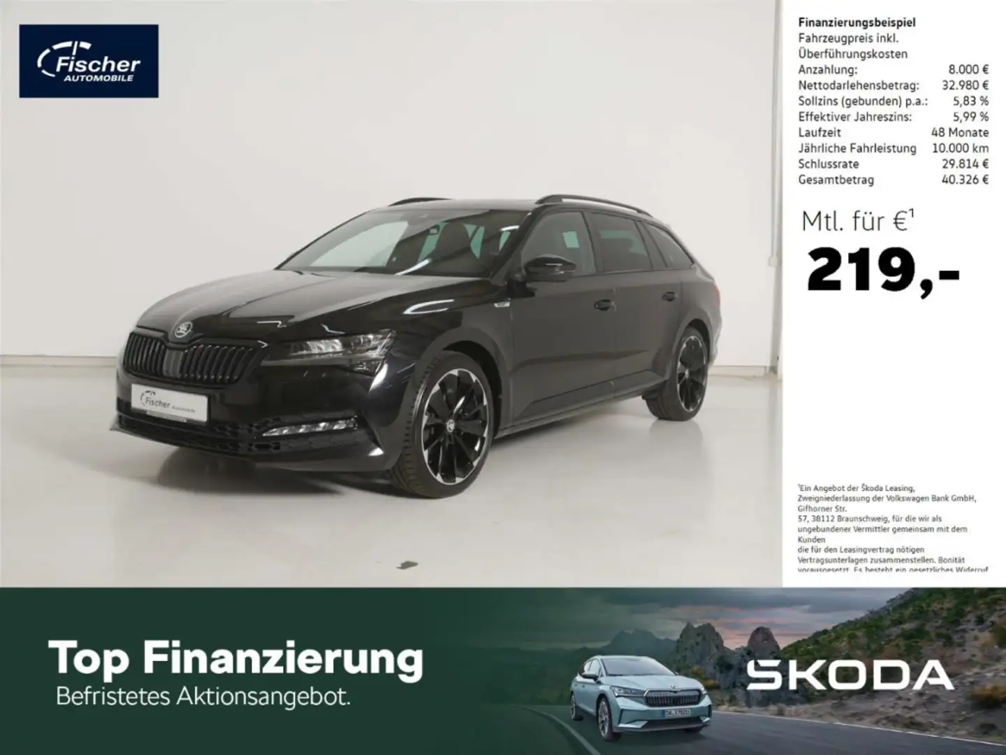 Skoda Superb Combi 2.0 TSI 4x4 Sportline DSG AHK/NAV Schwarz - 1