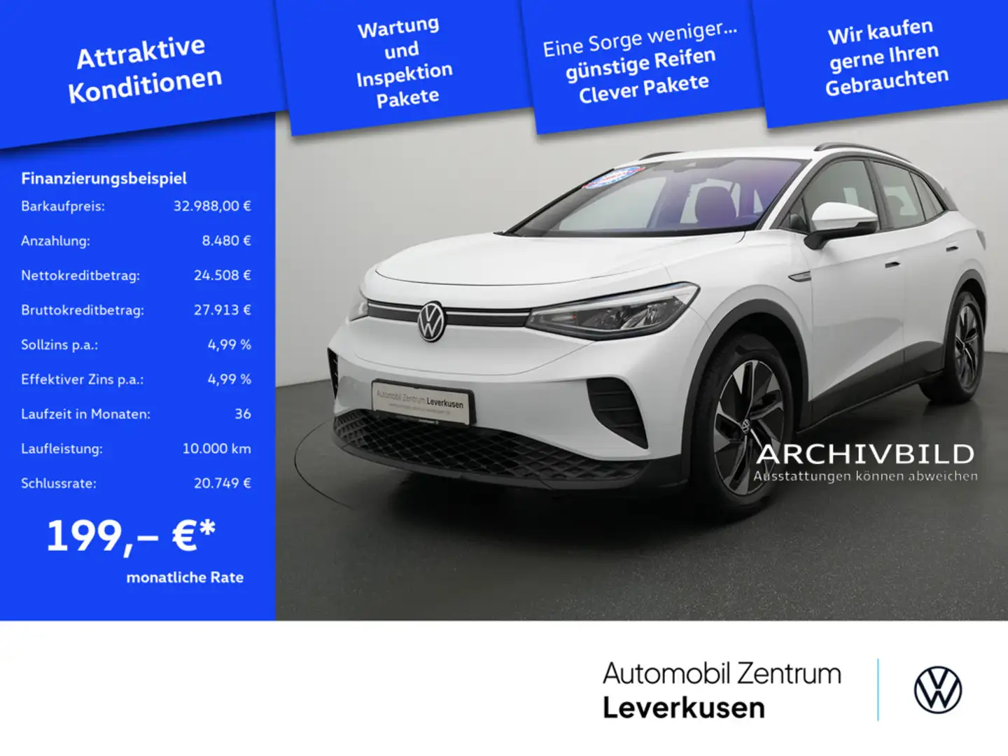 Volkswagen ID.4 Pro Performance CARPLAY PDC KEYLESS ACC SHZ Weiß - 1