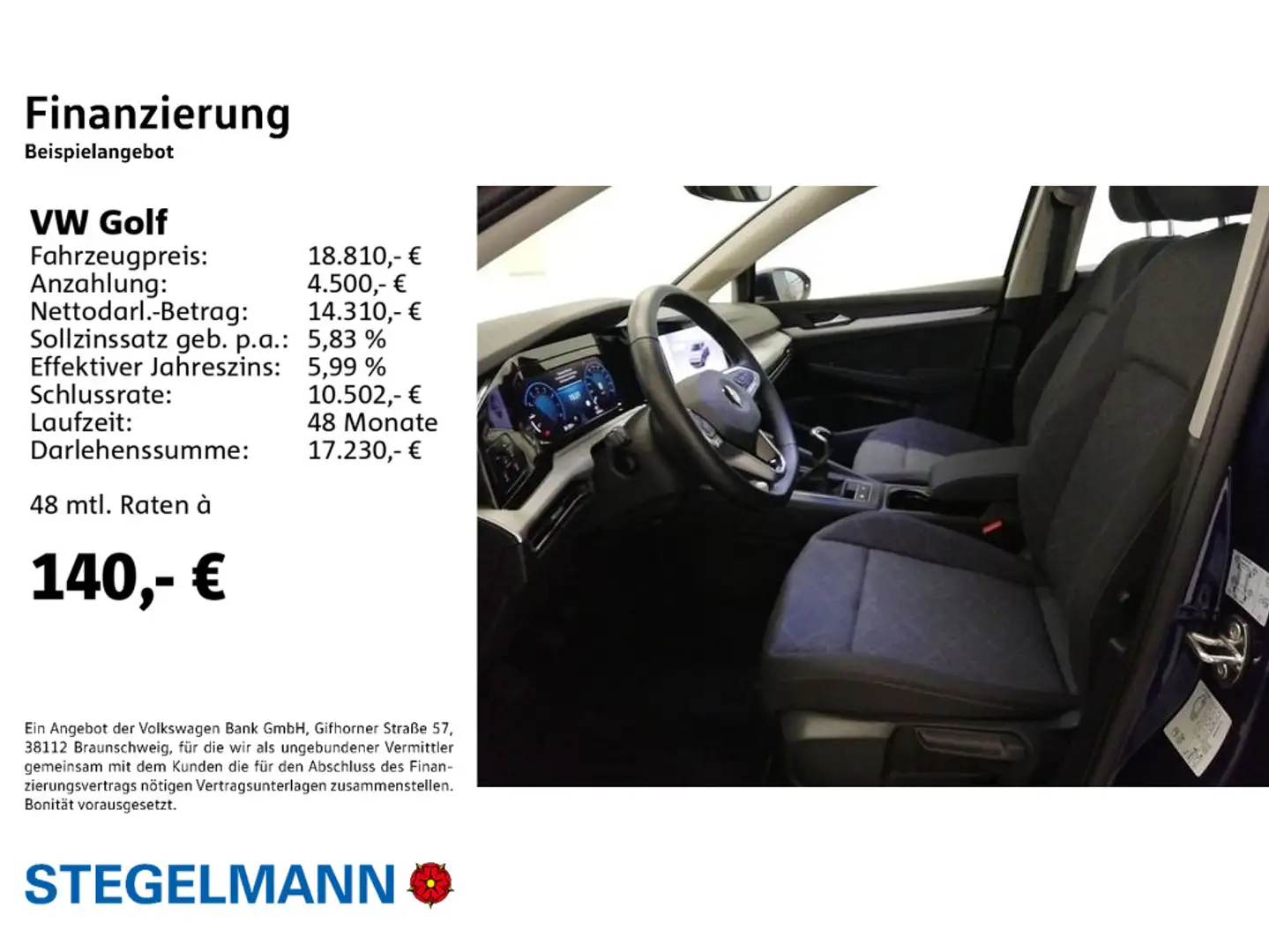 Volkswagen Golf VIII 1.0 TSI Life *AHK*Navi*ACC*+3J.Garanti Blau - 2