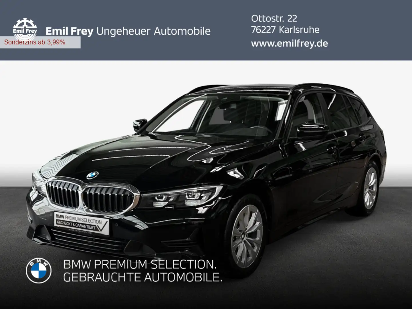 BMW 320 d Touring Aut. Advantage, AHK, Alarmanlage, Sit Schwarz - 1