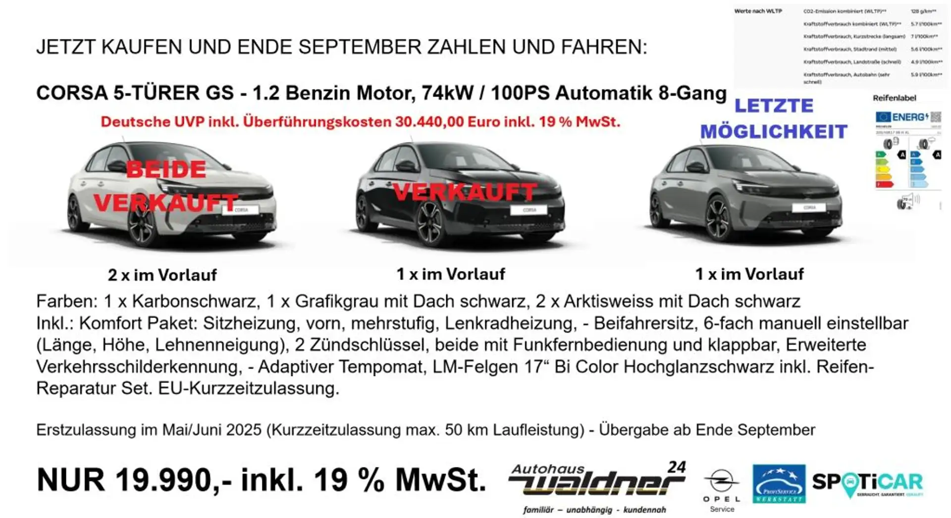 Opel Corsa 1.2 Direct Injection Turbo Automatik GS Gris - 1