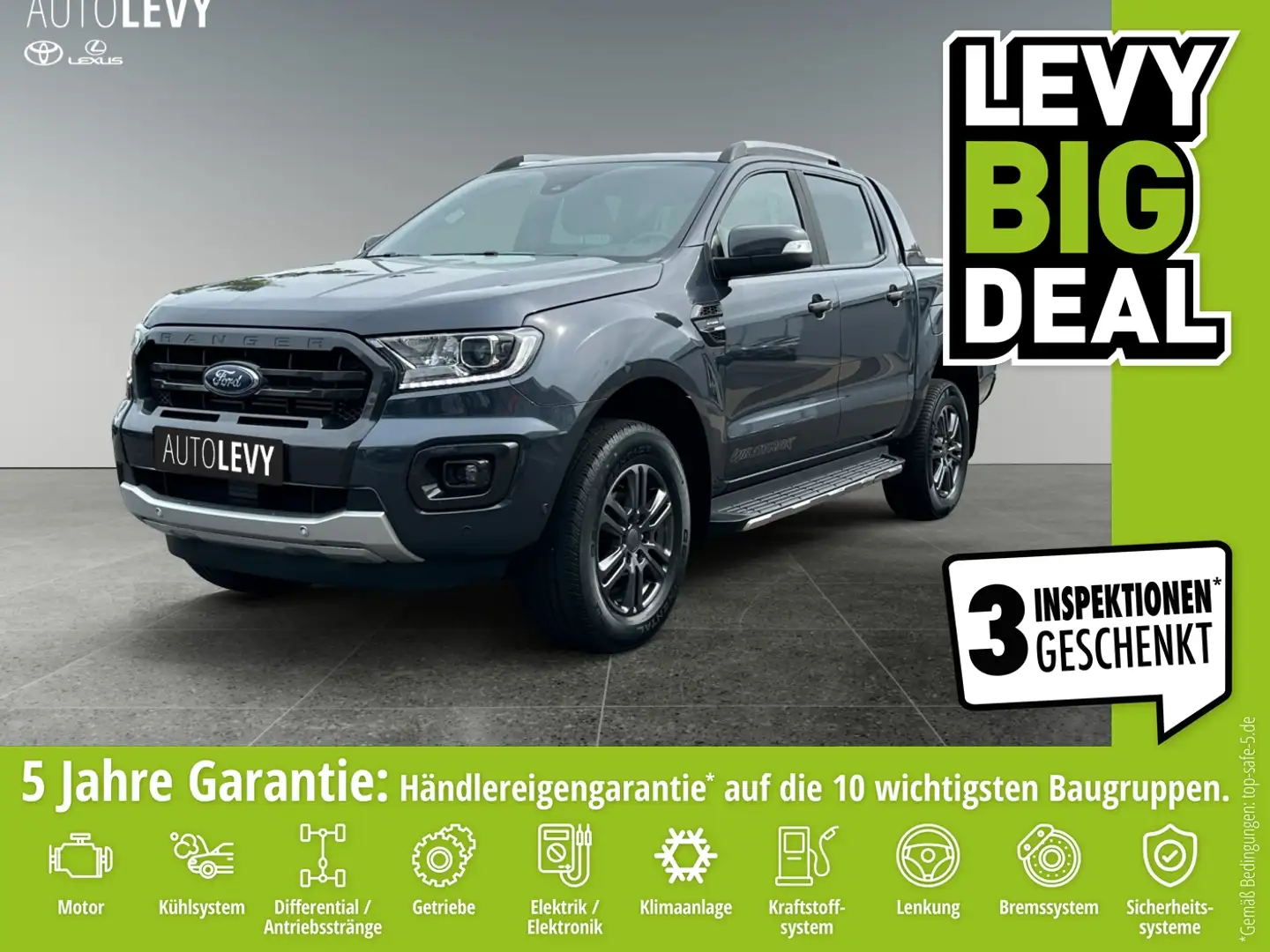 Ford Ranger 2.0 TDCi Wildtrack 4x4 Doka *ACC*PDC*RFK* Szürke - 1