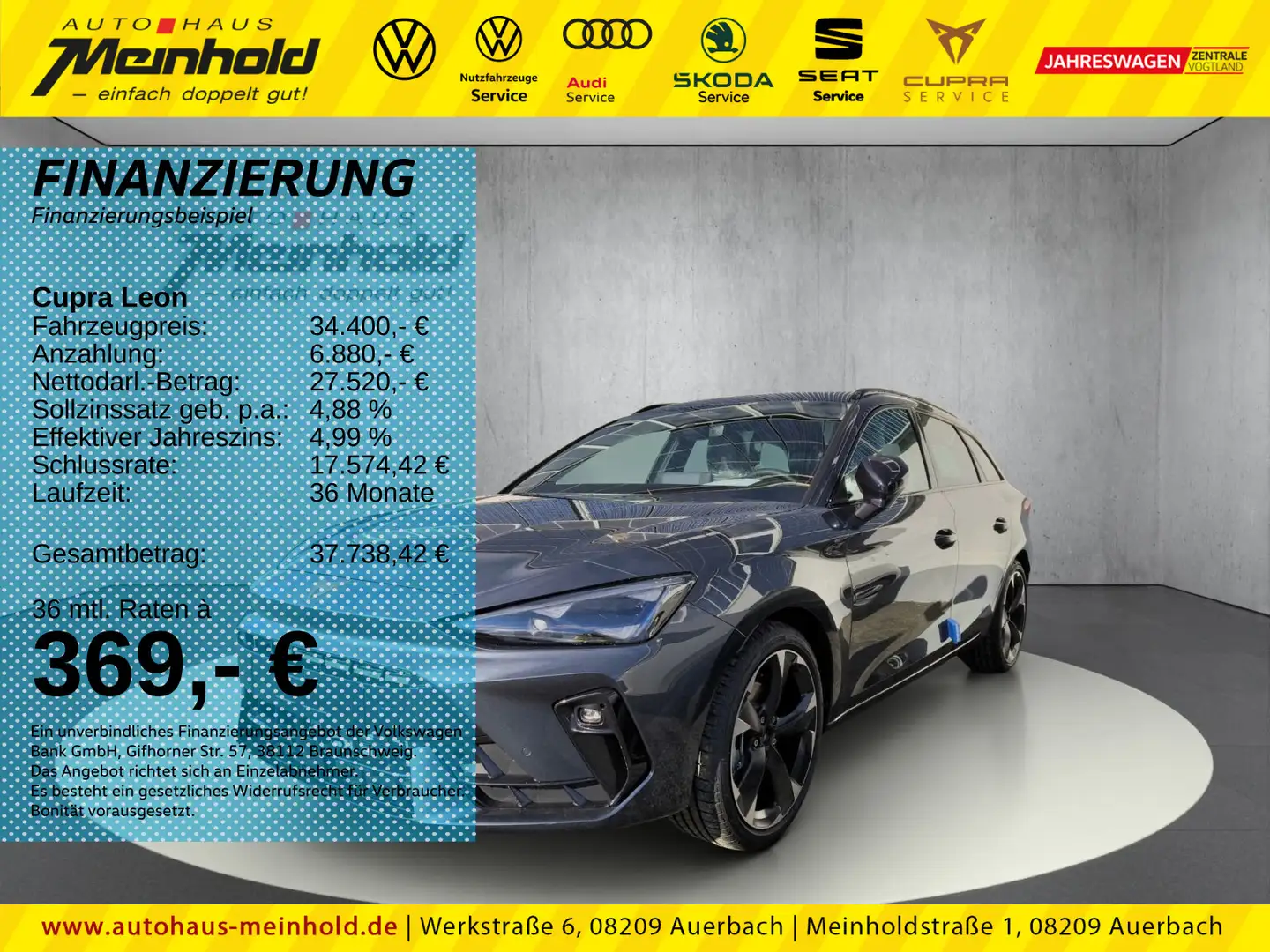 CUPRA Leon SP 1.5 TSI, AHK, Dach, Matrix, Navi, Kamera Grigio - 1