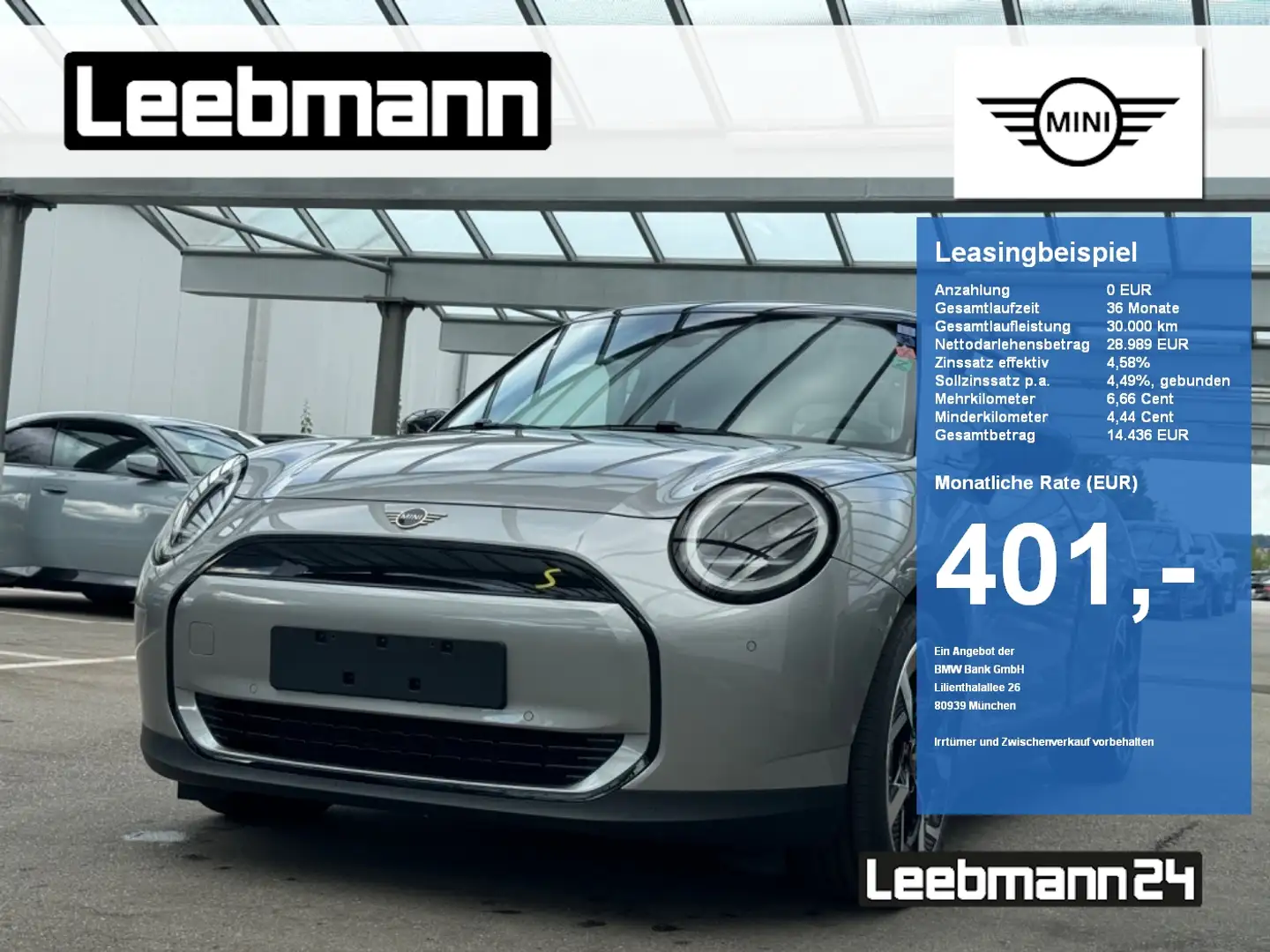 MINI Cooper SE Classic Trim Paket M 18-Zoll/HUD/PANOD Argintiu - 1