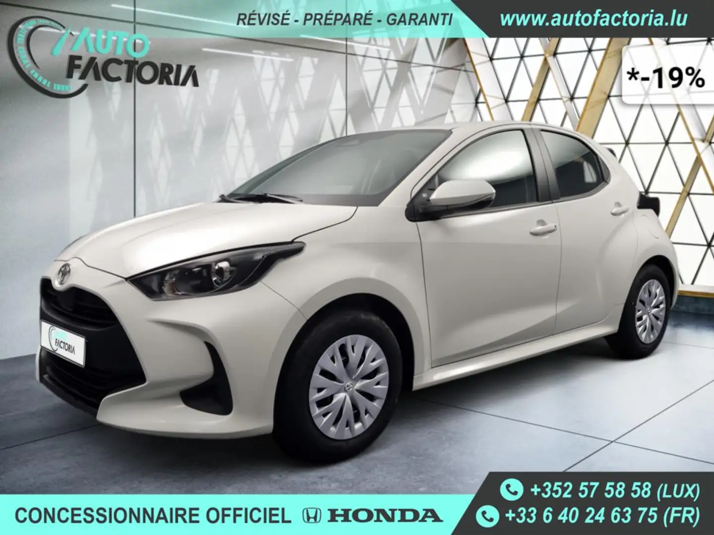 Toyota Yaris -19% 1.5 HYB 116 BVA+MIRRORLINK+CAM+CLIM+Opts Beige - 1