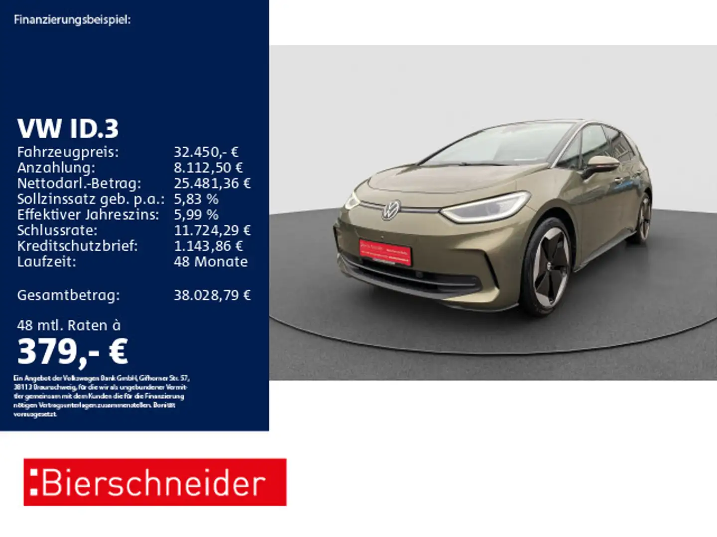 Volkswagen ID.3 Pro S 20 DCC MATRIX HuD 360 Grün - 1