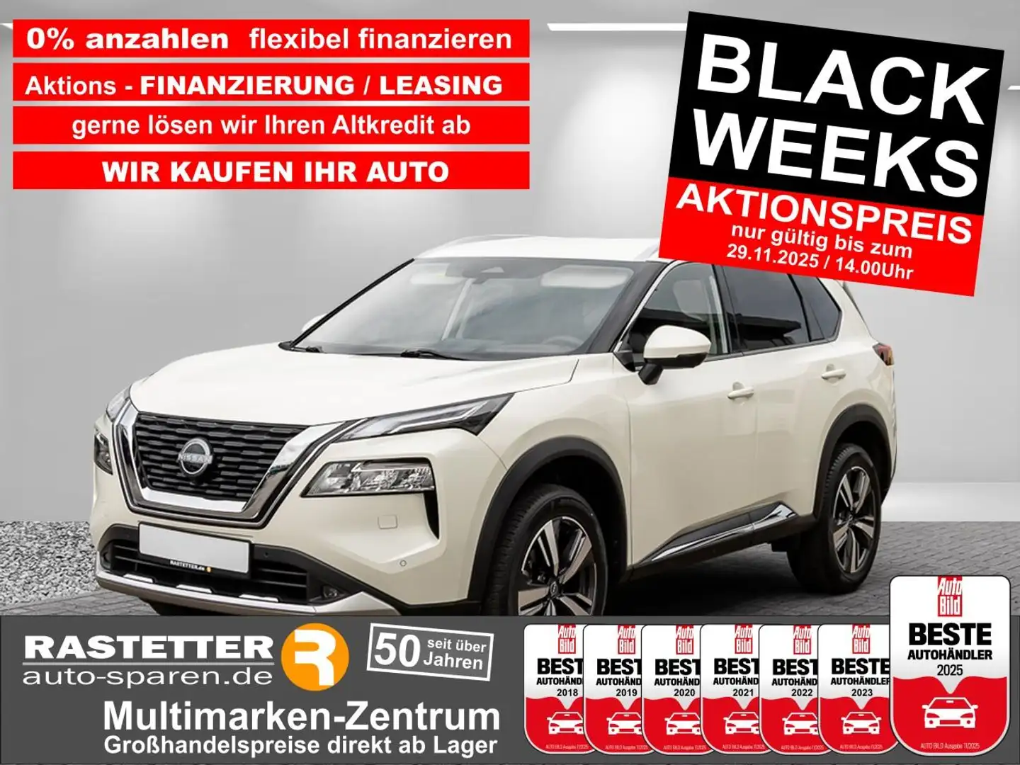 Nissan X-Trail tekna Leder+19Z+Matrix+ProPilot+HUD+ACC+eHeckkl+Me Blanco - 1