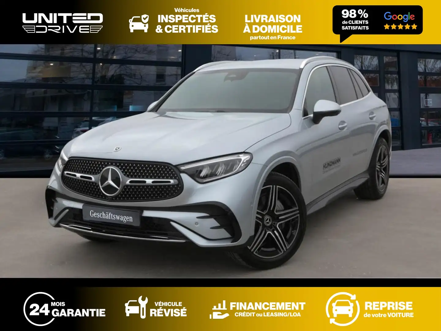 Mercedes-Benz GLC 200 4MATIC Pack AMG 204ch Argent - 1