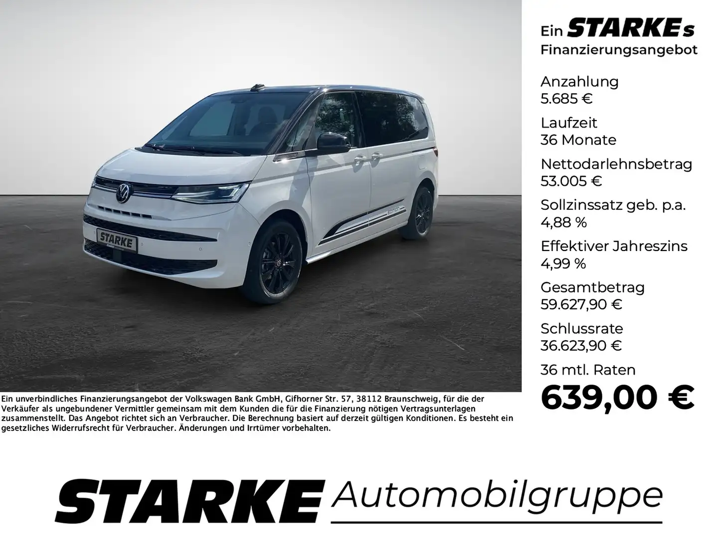 Volkswagen T7 Multivan 2.0 TDI DSG Edition Blanc - 1