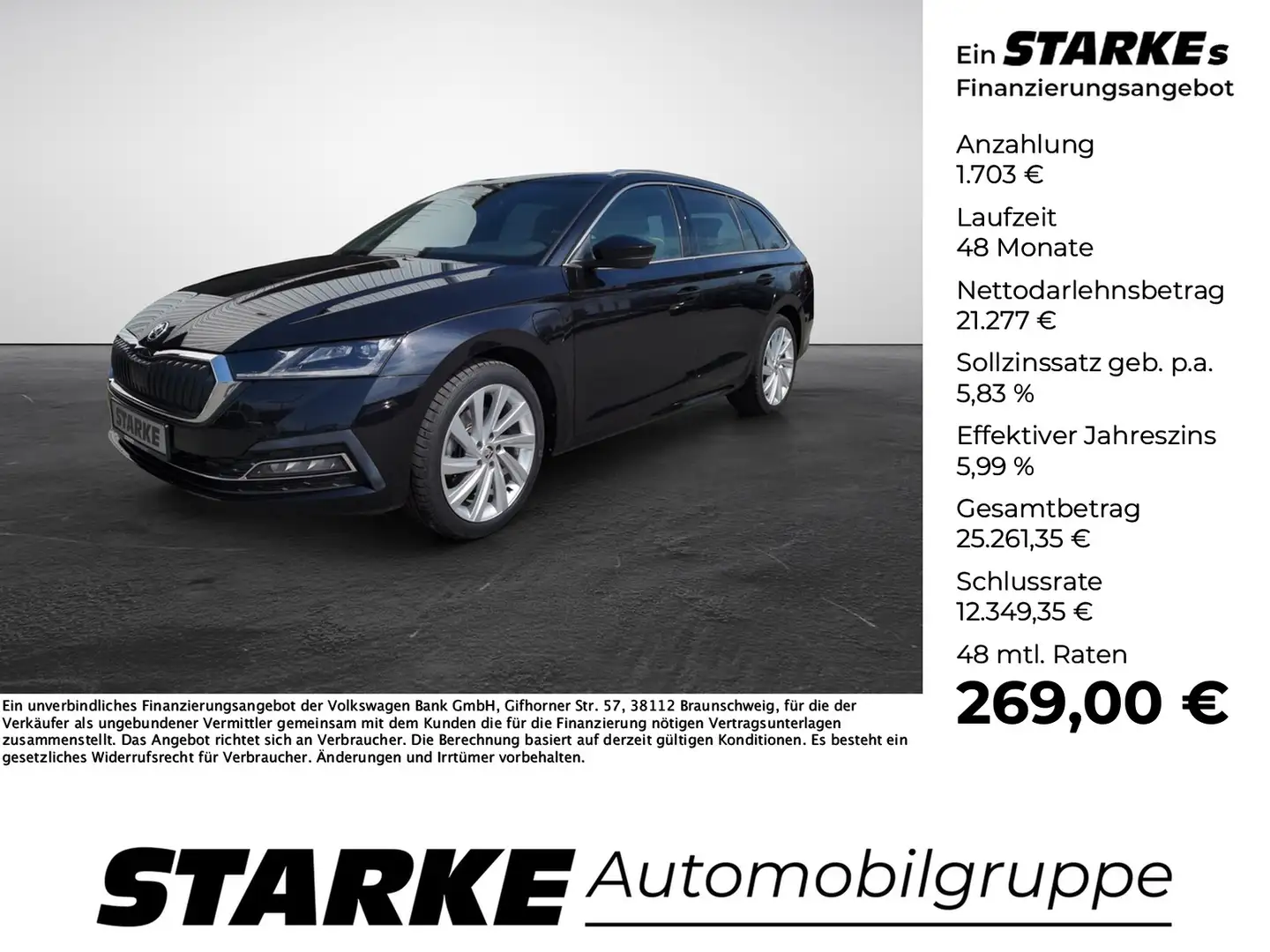 Skoda Octavia Combi 1.4 TSI iV DSG Style Schwarz - 1