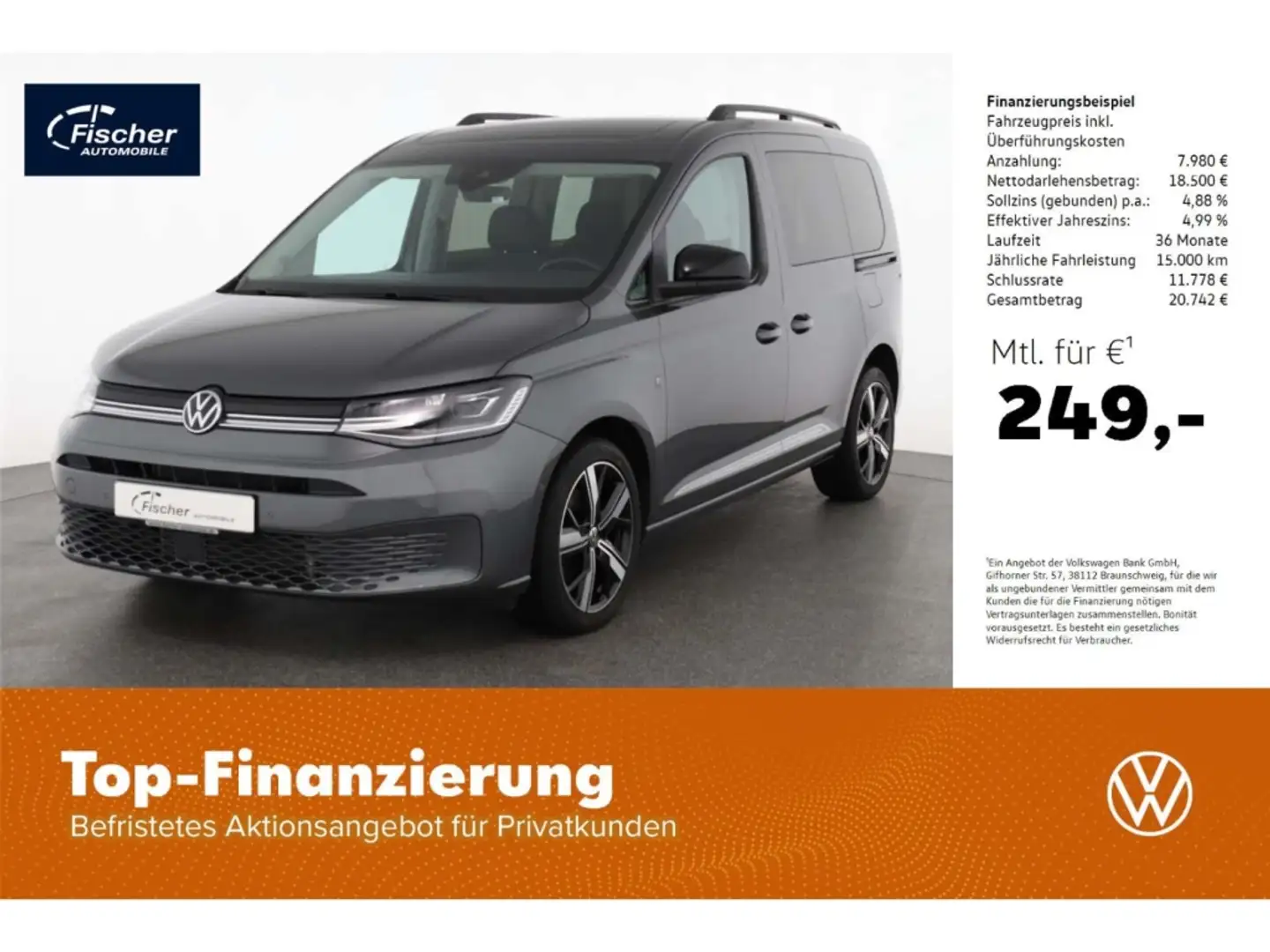 Volkswagen Caddy Life 2.0 TDI Move Grigio - 1