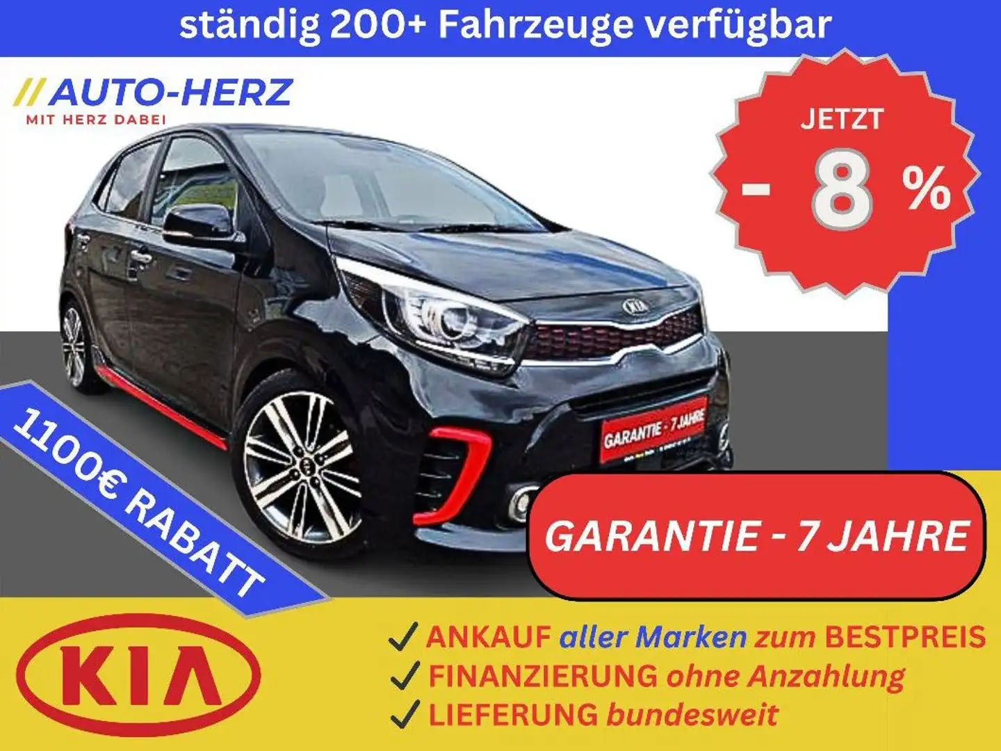 Kia Picanto GT-Line+Kamera+PDC+Leder+Sitz&Lenkradhzg Чорний - 1