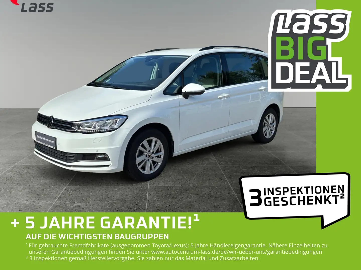 Volkswagen Touran 2.0 TDI LED Klima ACC 7-Sitzer Wit - 1