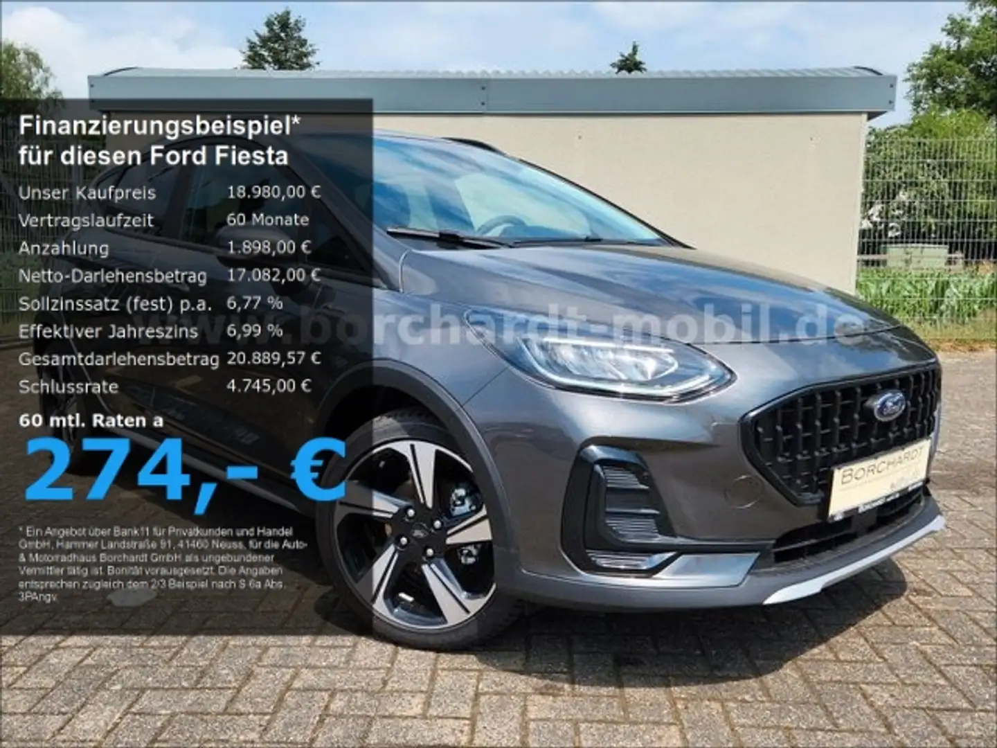 Ford Fiesta 1.0 EcoBoost M-Hybrid EU6d Active X MHEV Automatik Gris - 1