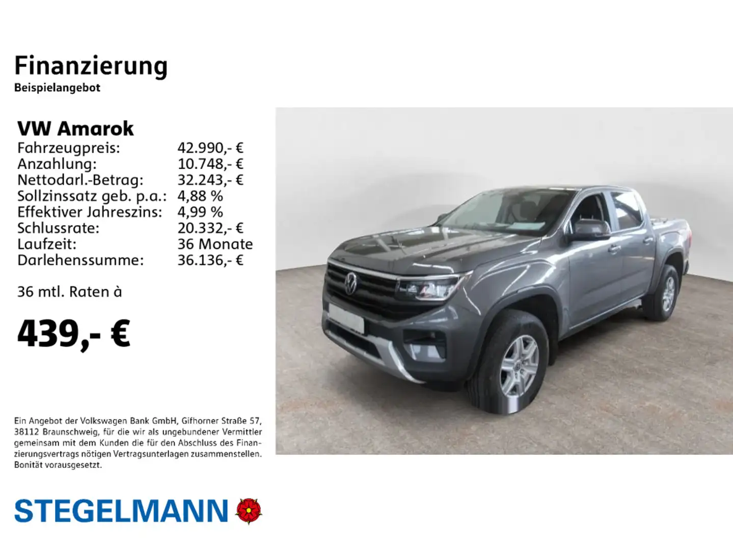 Volkswagen Amarok DC 2.0 TDI Aut. 4M Life *LED*Navi*AHK* Gris - 2