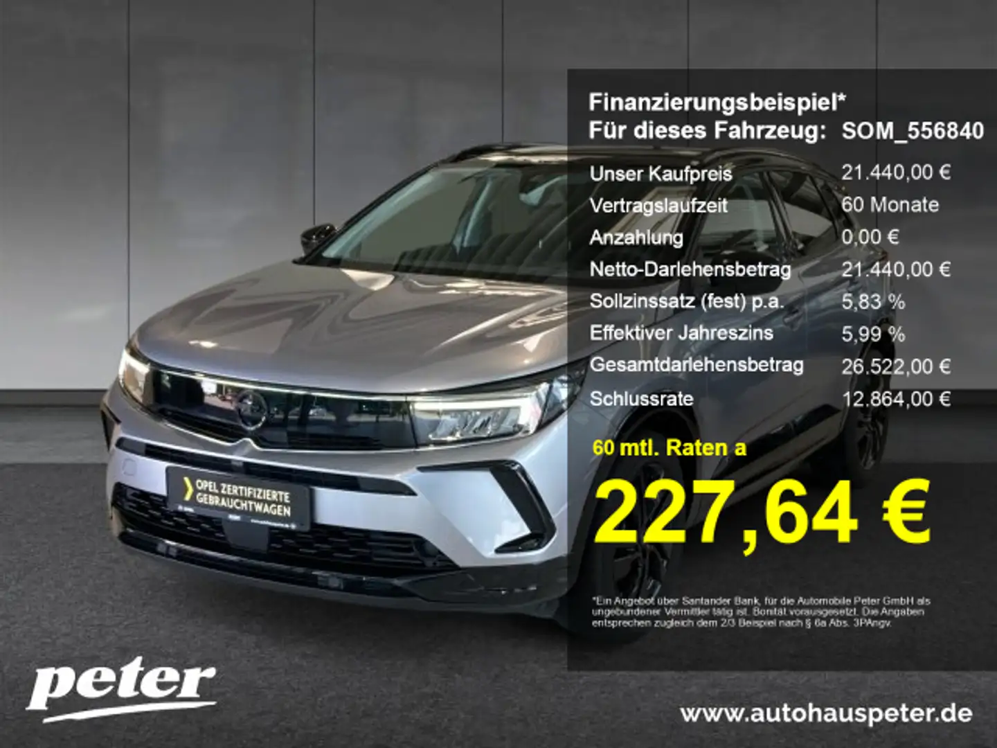 Opel Grandland Grandland .2 Turbo GS Line Klimaautomatik Alcantar Grau - 1