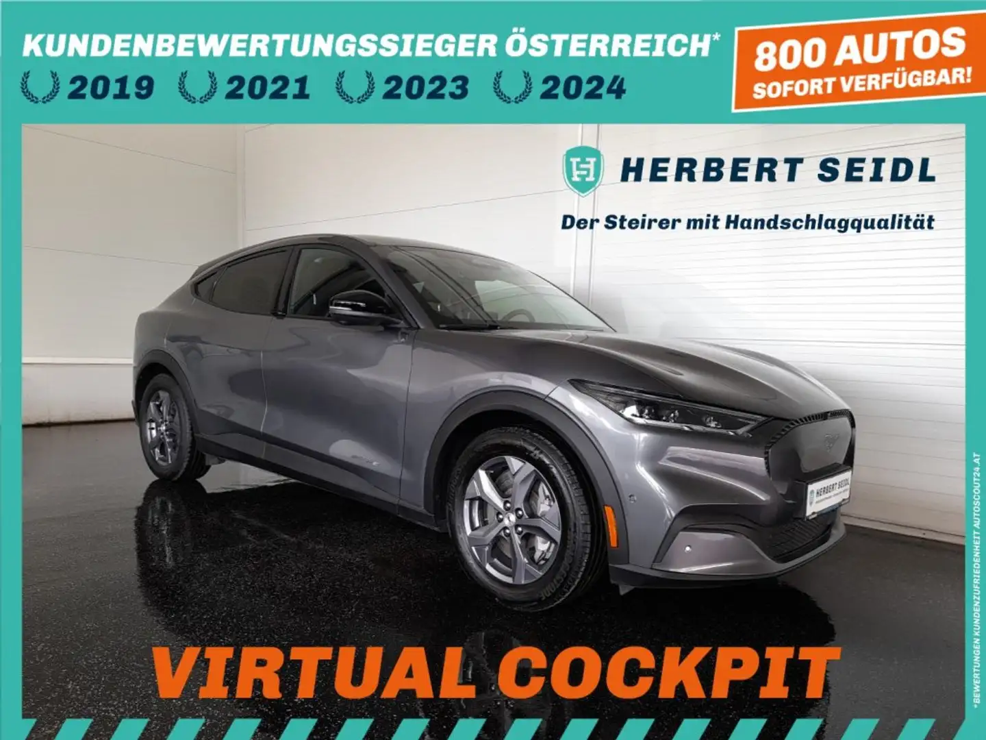 Ford Mustang Mach-E 70kWh Aut *VOLL LED / NAVI / 360° KAMERA / VOLLLEDER / VIRTUELL / 2-ZONEN-KLIMA* Grau - 1