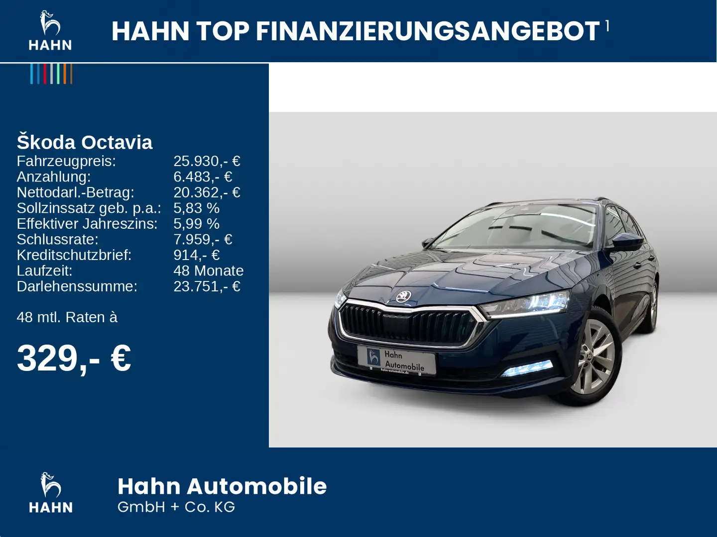 Skoda Octavia Combi 1.4TSI iV DSG Ambition AHK LED PDC Blau - 2