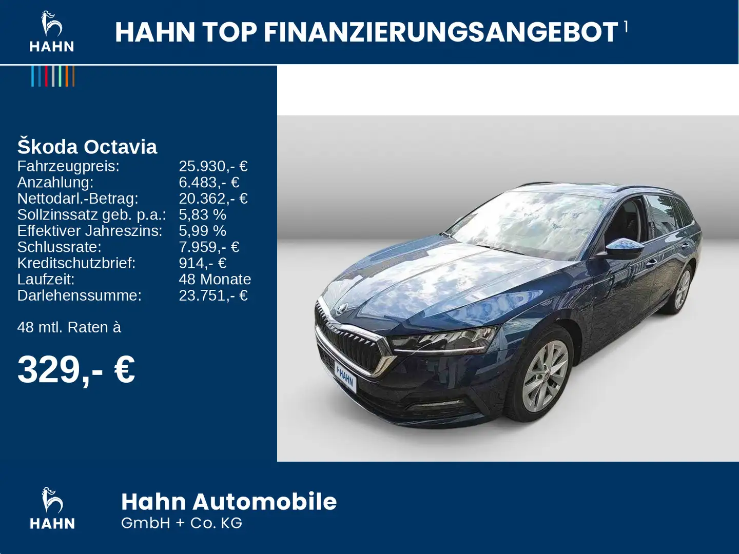 Skoda Octavia Combi 1.4TSI iV DSG Ambition AHK LED PDC Blau - 2