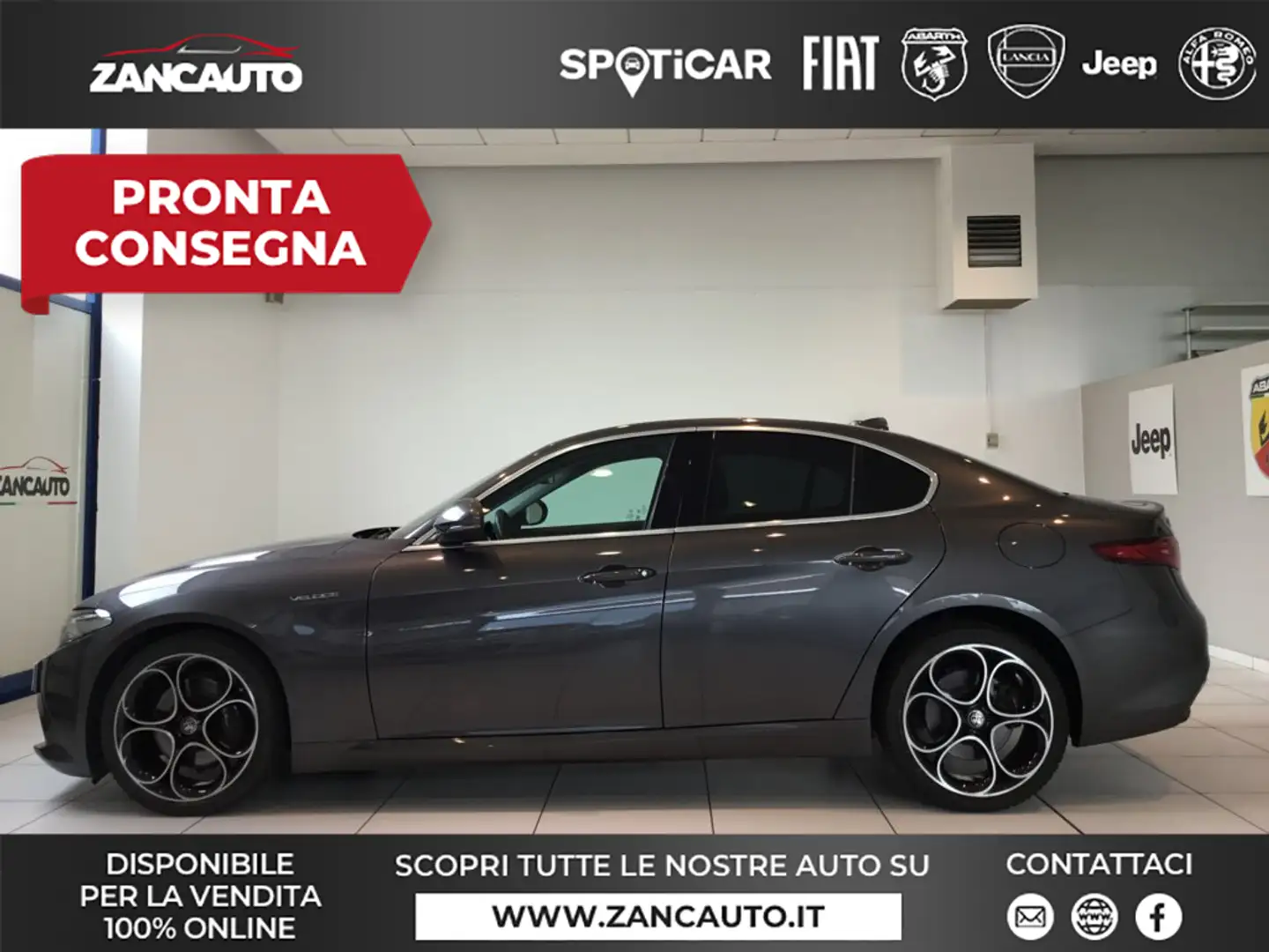 Alfa Romeo Giulia 2.2 Turbodiesel 210 CV AT8 AWD Q4 Veloce Gris - 1