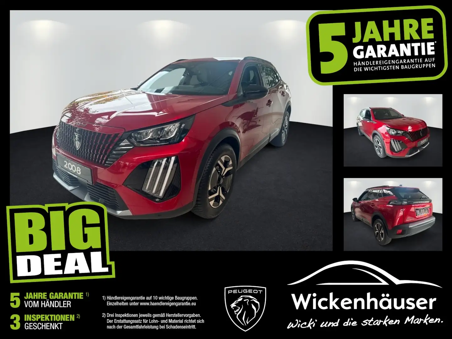 Peugeot 2008 1.2 PureTech 100 Allure Navi Kamera360 ACC Rot - 1