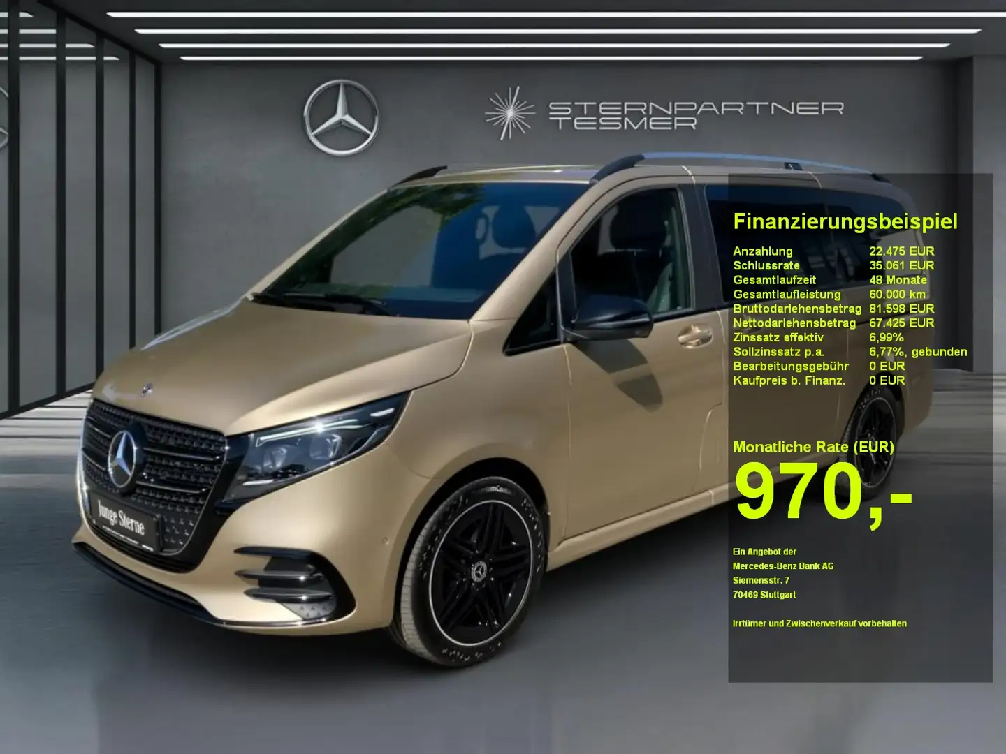 Mercedes-Benz V 300 d 4M AVANTGARDE Lang AMG Tisch+eSitze+StHz Oro - 1