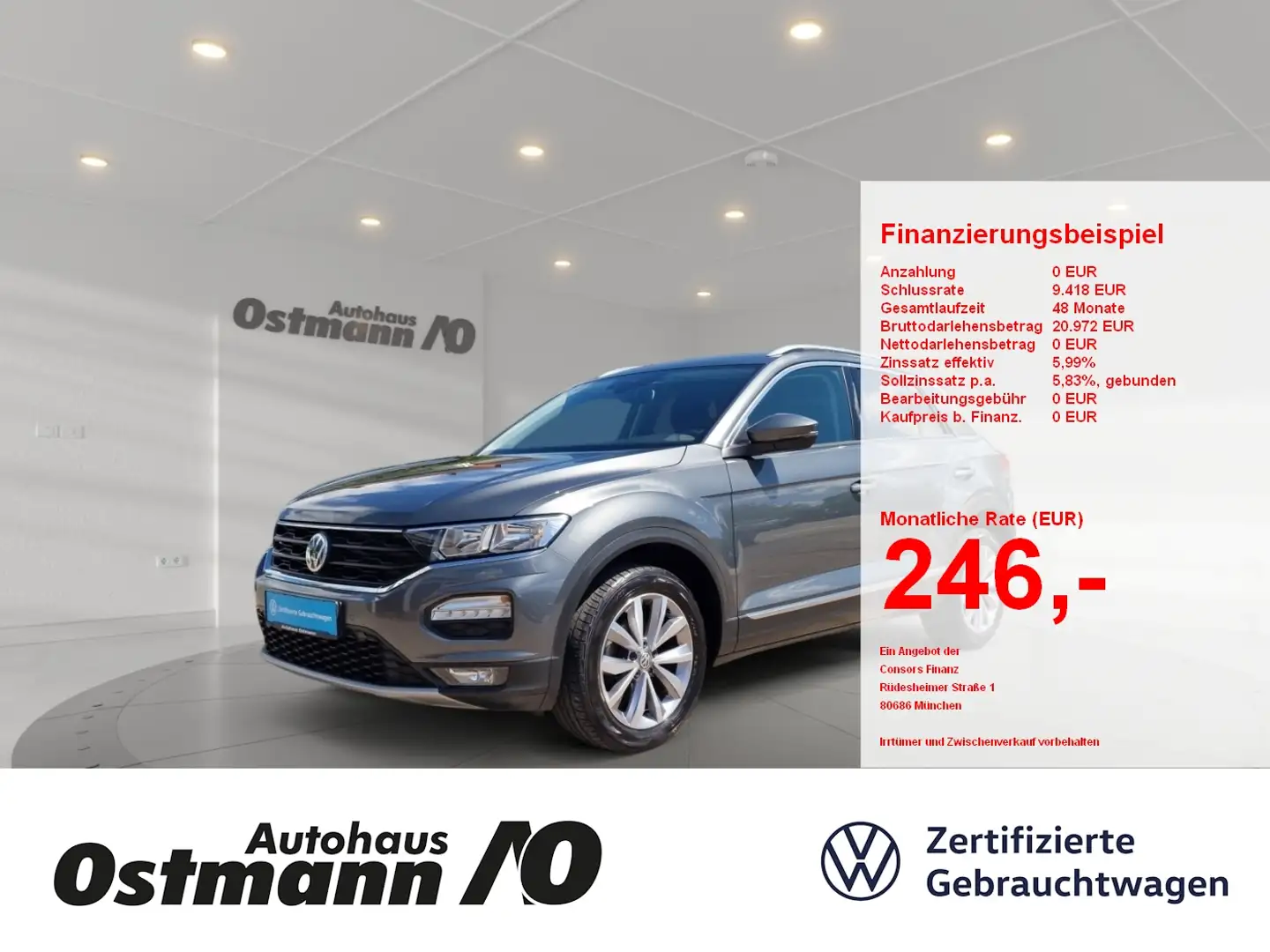 Volkswagen T-Roc Style 1.6 TDI NAV PDC SHZ Grigio - 1