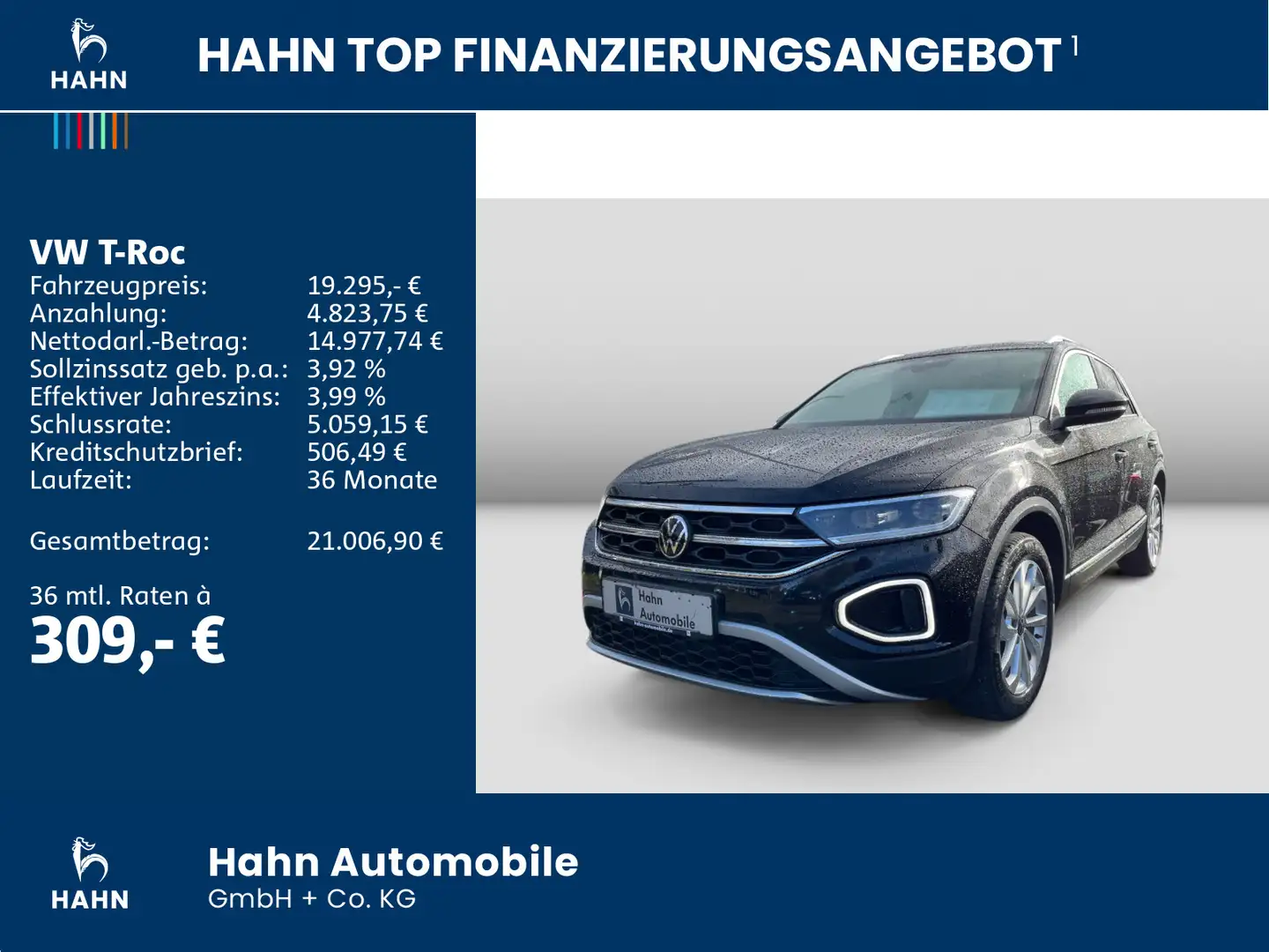 Volkswagen T-Roc 1.0TSI Style App-C Cam LED+ Navi Sportsitz Schwarz - 2